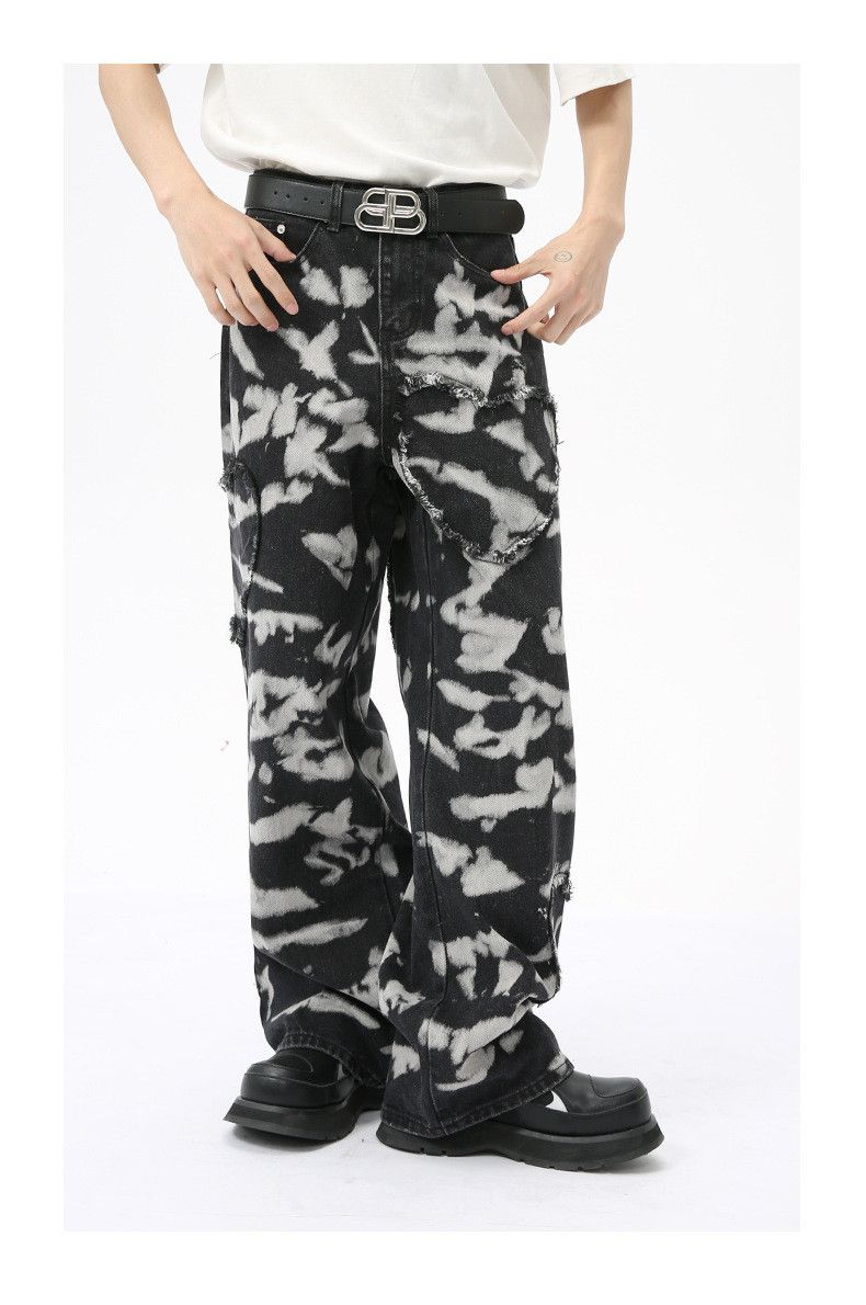 Japanese Brand × Jean × Vintage High Street Printing Patchwork Loose Jeans Size US 30 / EU 46 - 1 Thumbnail
