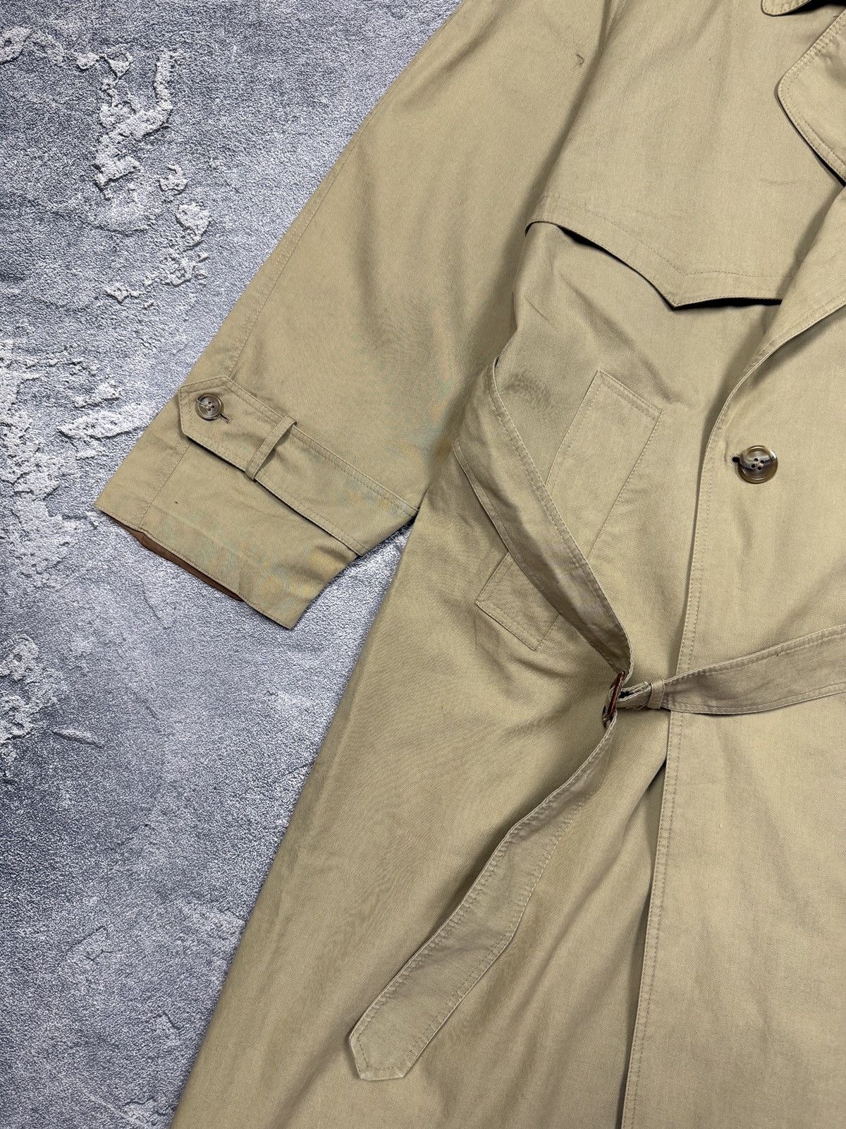 Herno × Vintage Vintage Herno Navy Trench Coat Jacket Size US L / EU 52-54 / 3 - 3 Thumbnail