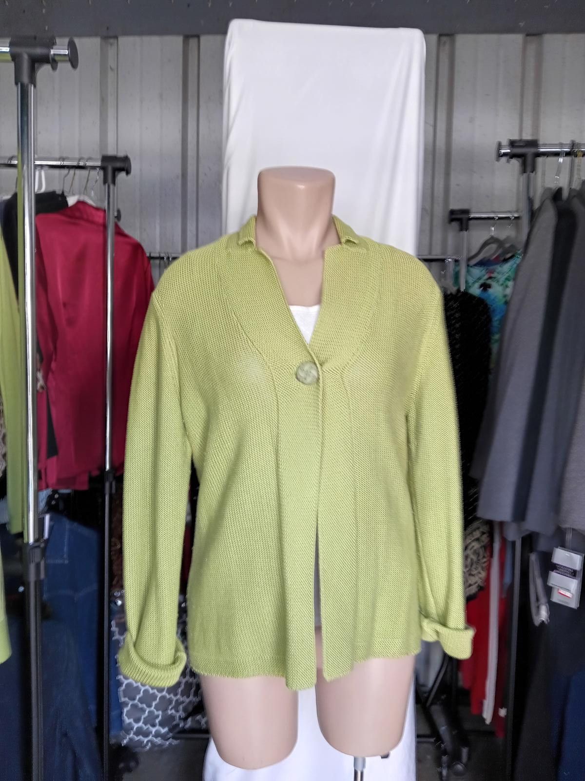 Jones New York Jones New York Women's Lightweight Green Cardigan Sweater Size M / US 6-8 / IT 42-44 - 1 Thumbnail