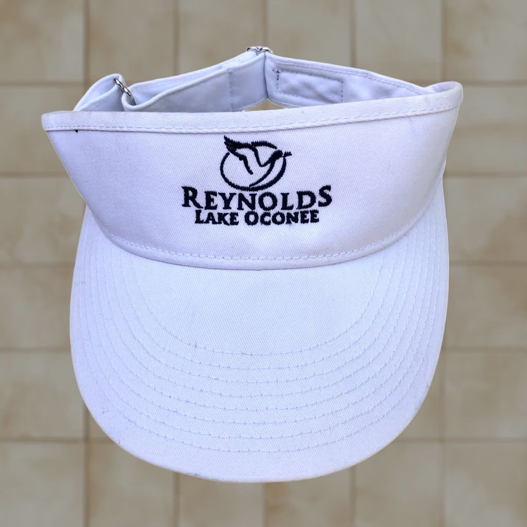Vintage AHEAD HEADGEAR Reynolds Lake Oconee Visor Hat Men's One Size White Cap Golf Visor Adjustable Cotton Size ONE SIZE - 1 Thumbnail