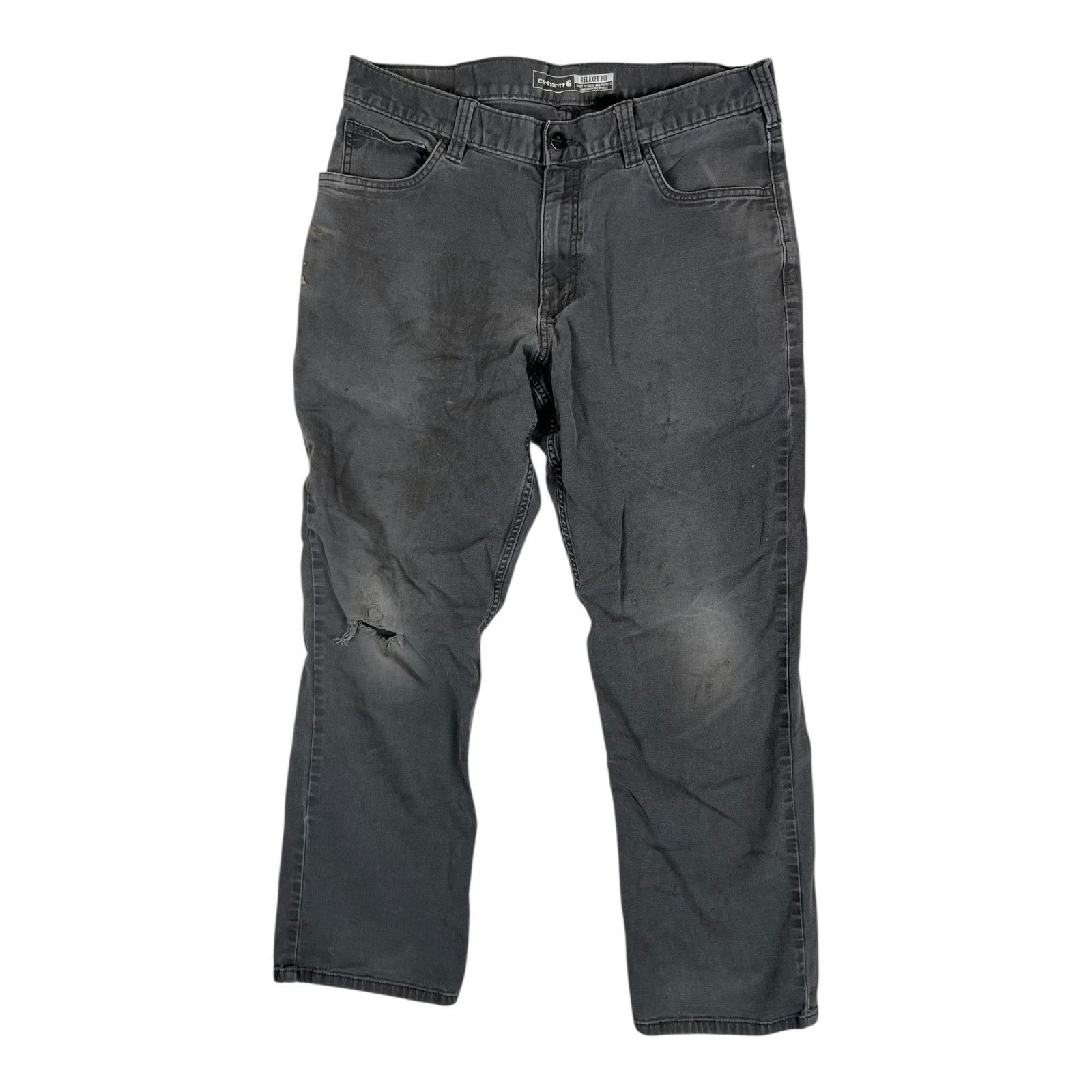 Carhartt Vintage Carhartt Carpenter Pants Gray Size 34x30 Distress Size US 34 / EU 50 - 1 Thumbnail