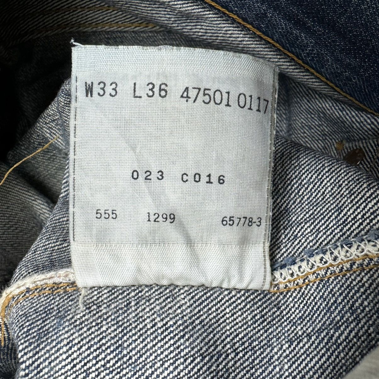 Levi's ☀️LEVI’S 501 BIG E BUTTON 555 DISTRESSED DENIM JEANS PANTS Size US 33 - 16 Thumbnail