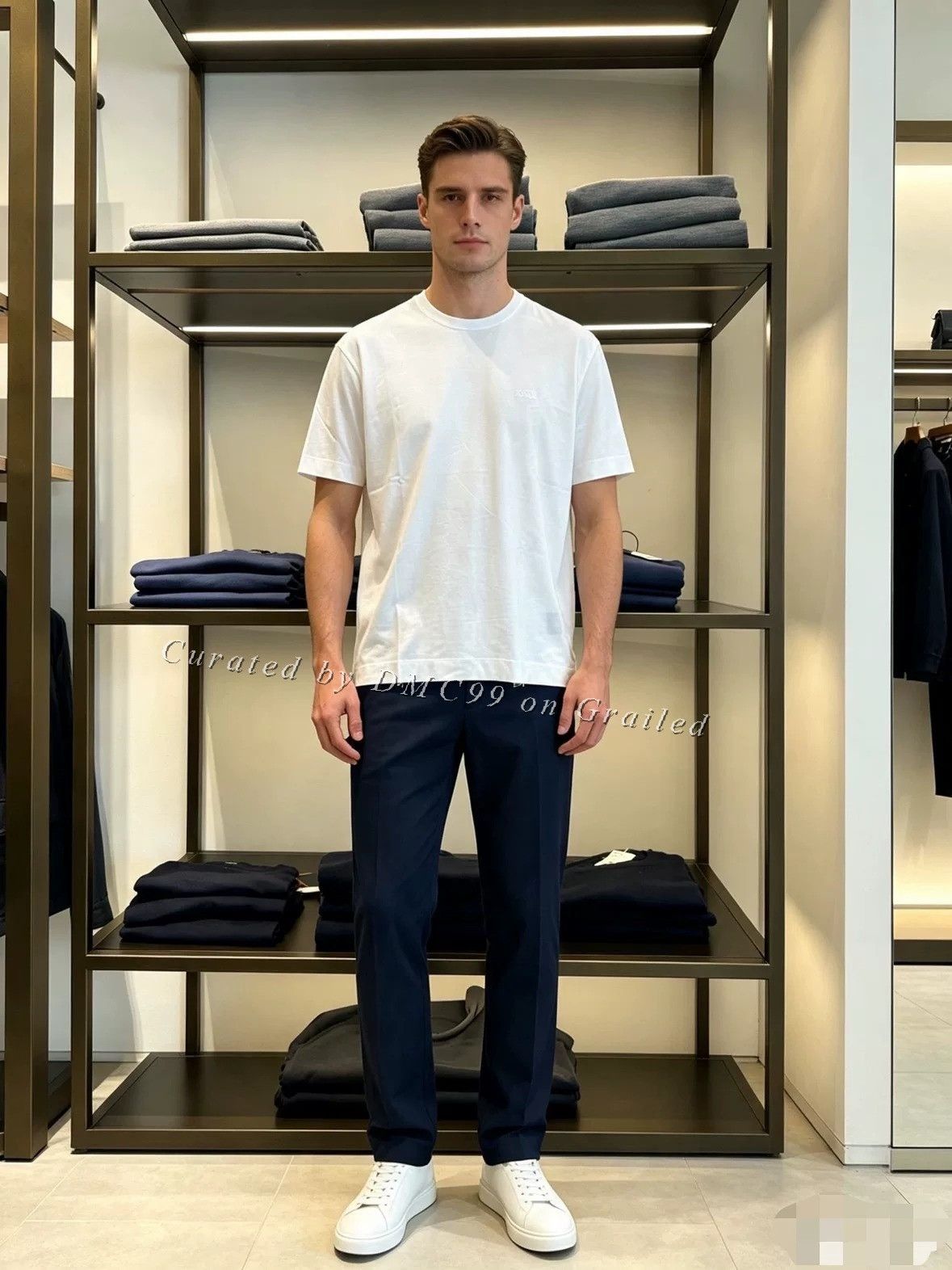 Ermenegildo Zegna Zegna Men's White Cotton T-Shirt Size US L / EU 52-54 / 3 - 9 Thumbnail