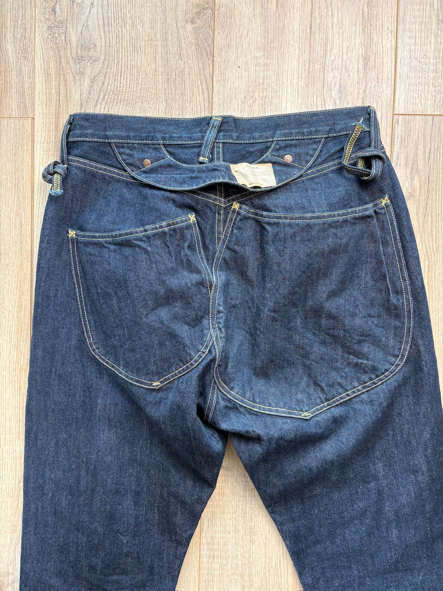 Kapital Denim Jeans Indigo Selvedge / Rope Detail Back Cinch