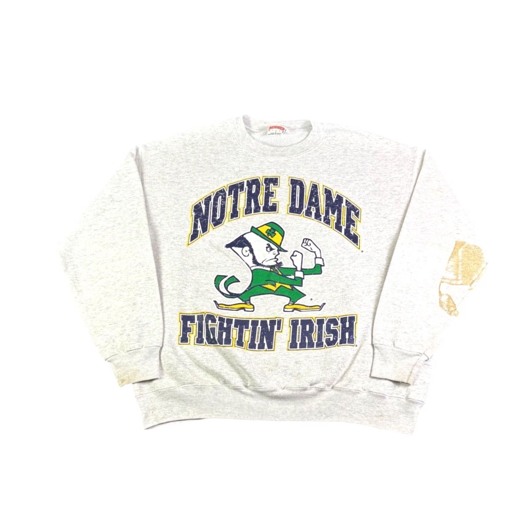 Nutmeg VINTAGE Nutmeg Mills Notre Dame Fightin Irish Sweatshirt Large Grey 90s USA Nutmeg Mills Crew Neck Long Sleeve Graphic Print Logo Men L Size US L / EU 52-54 / 3 - 2 Thumbnail