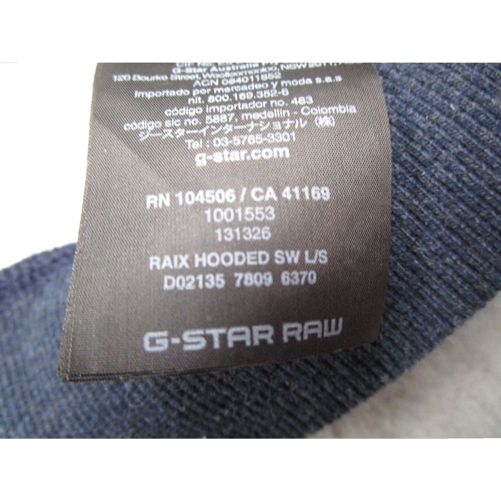 Vintage G Star Mens Large Blue Long Sleeve Hoodie Pullover Fleece Zip Up Hooded Sweatshirt Size US L / EU 52-54 / 3 - 5 Thumbnail
