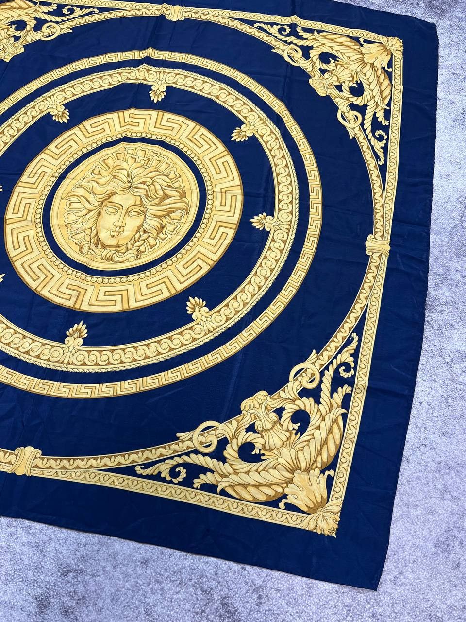 Versace Versace Gold Iconic 100%Silk Scarf Size ONE SIZE - 4 Thumbnail