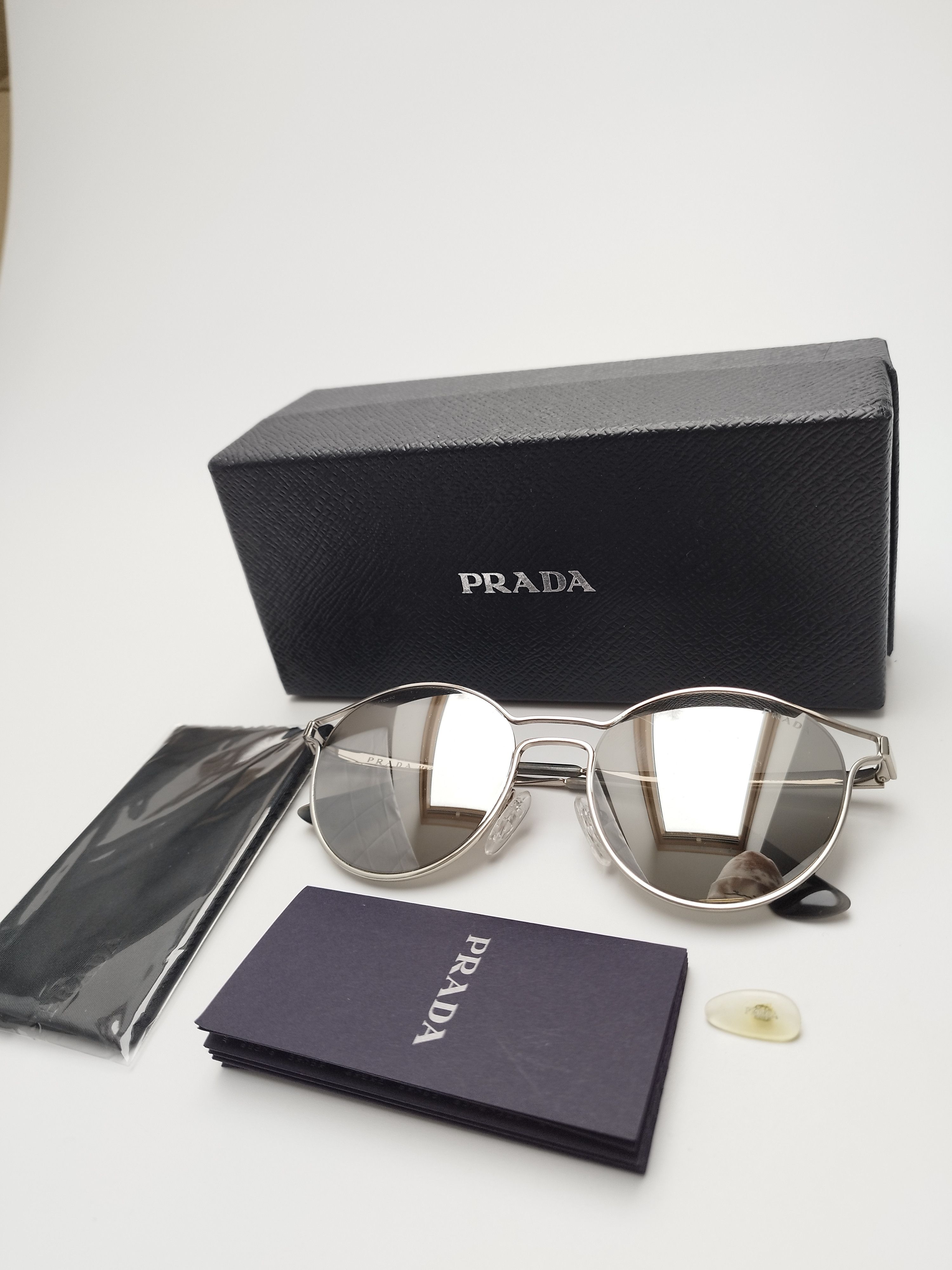Prada Prada Metal Silver Round Sunglasses Size ONE SIZE - 18 Thumbnail