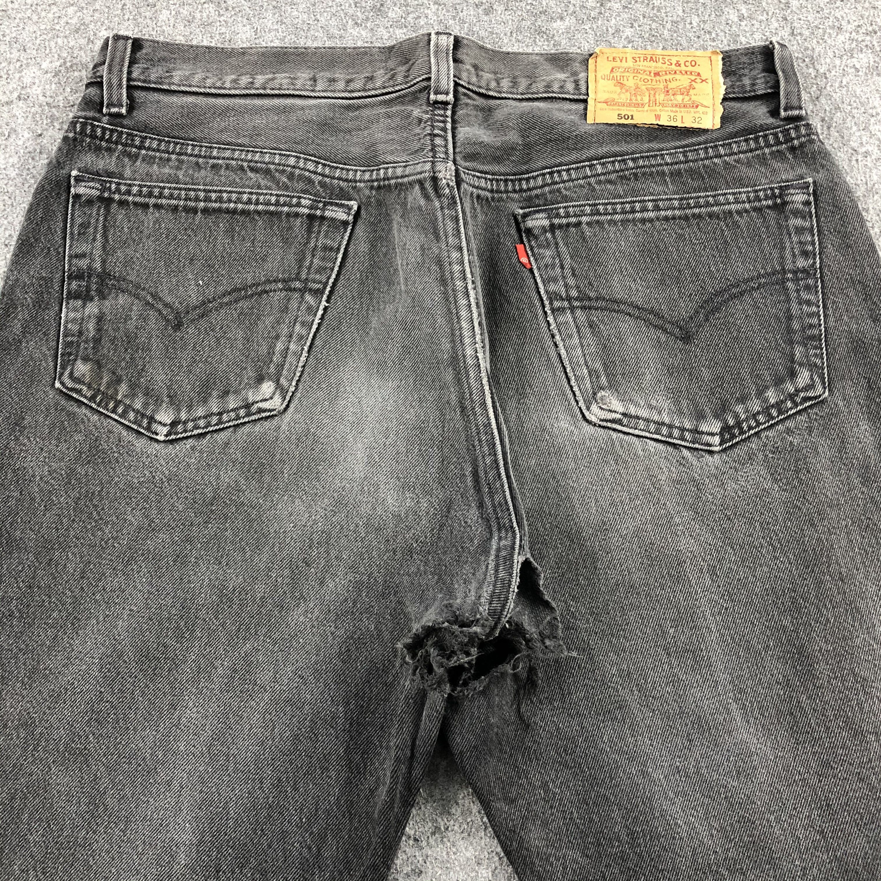 Levi's 90s Vintage Distress Levis 501 Jeans-J1439 Size US 35 - 4 Thumbnail
