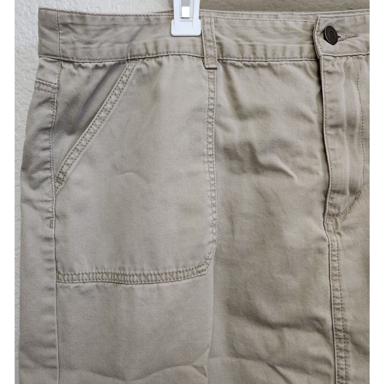 Merona Merona Tan Flat Front Denim Mini Skirt 18 Lightweight Size 40" / US 18 - 2 Thumbnail