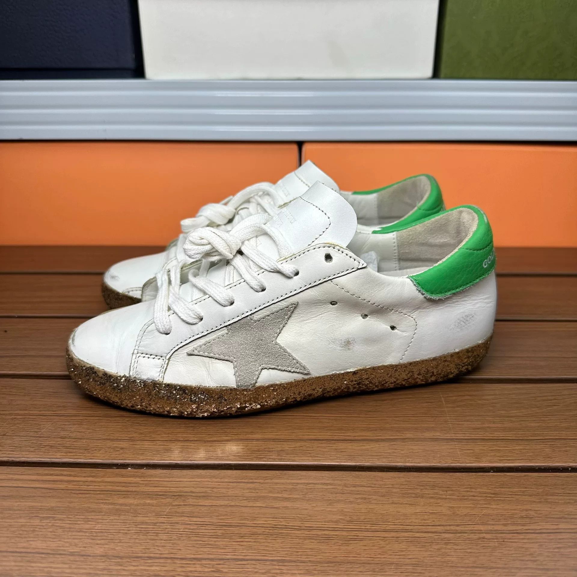 Golden Goose Golden Goose Distressed Yellow Lowtop Sneakers it_36 Women Size US 6 / IT 36 - 1 Thumbnail