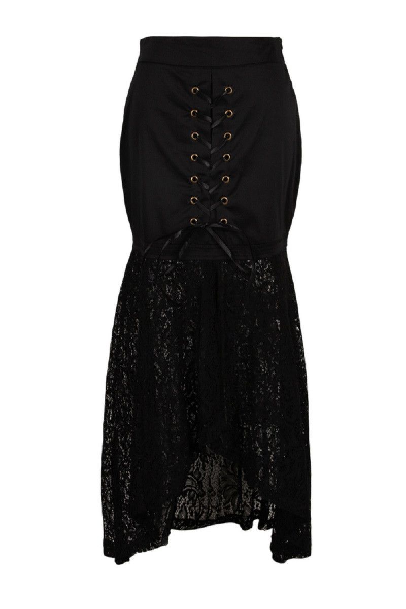 Other Black Skirt Sexy Lace Patchwork Vintage Gothic Party Skirt Size 36" / US 14 / IT 50 - 1 Thumbnail