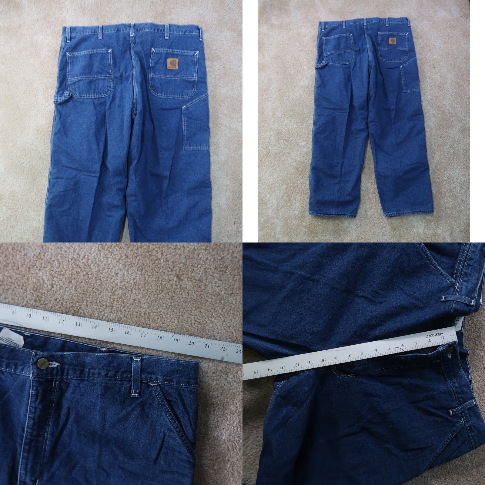 Carhartt VINTAGE Carhartt Jeans Flannel Lined 42x30 Blue Denim Men Carpentry Workwear 5-Pocket Pattern Solid Mid Rise Relaxed Denim Jeans Men US Size US 42 / EU 58 - 8 Thumbnail