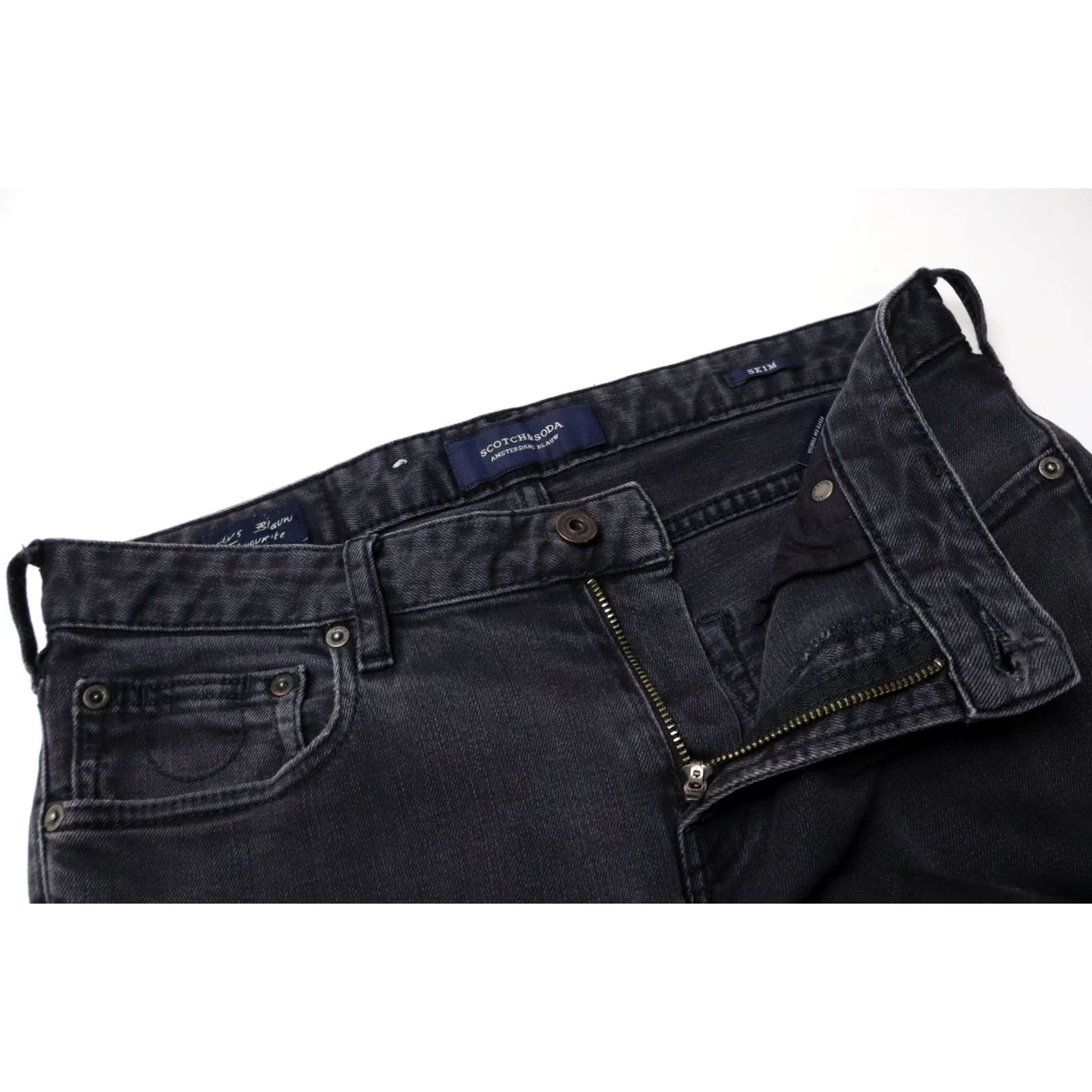 Scotch & Soda SCOTCH & SODA Skim Jeans Men's W30/L32 Stretch Black Slim Size US 30 / EU 46 - 4 Thumbnail