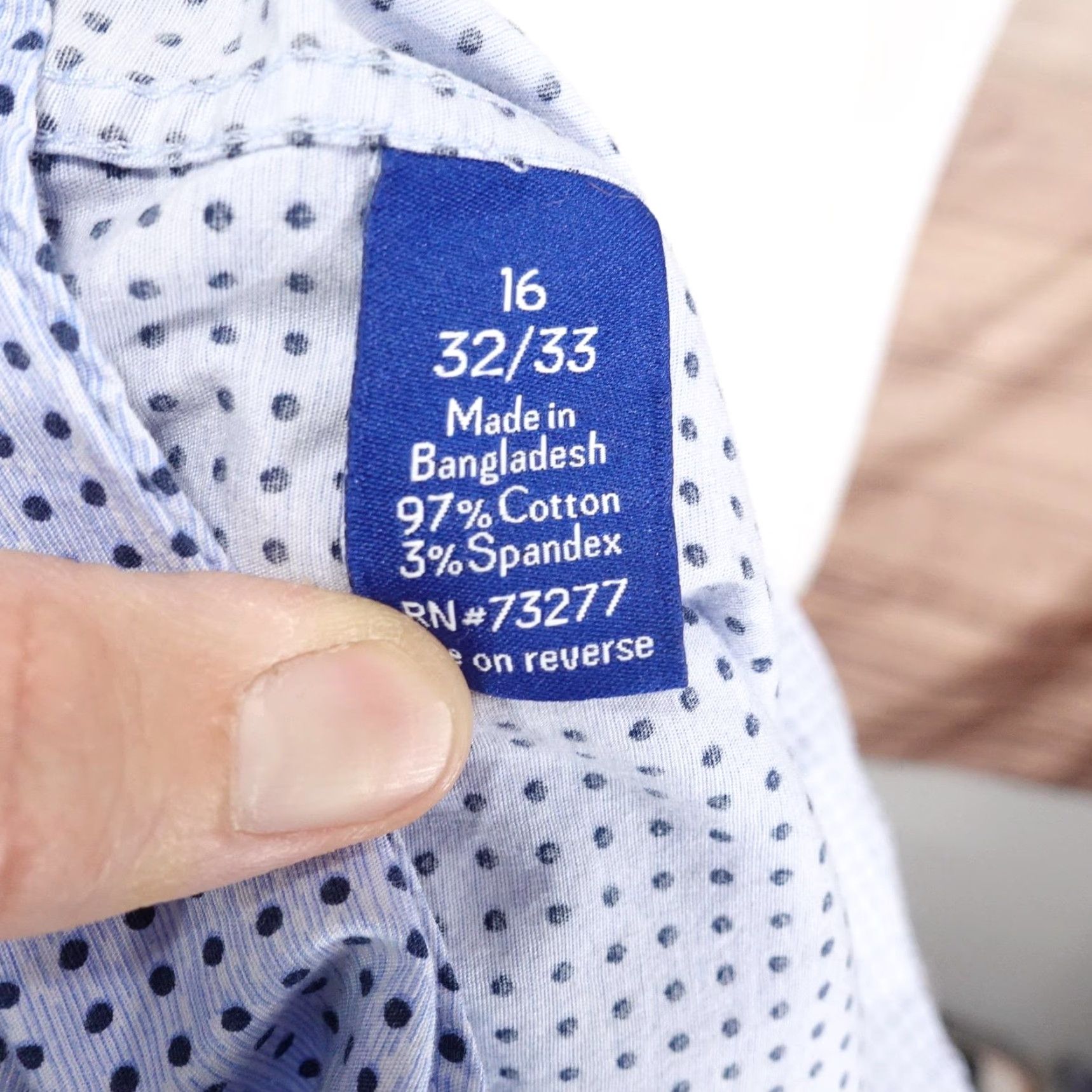 Apt. 9 Apt. 9 Shirt Mens Neck 16 Sleeve 32/33 Blue Premier Flex Slim Fit Button-Down Micro Dot Dress Shirt Size US L / EU 52-54 / 3 - 7 Thumbnail