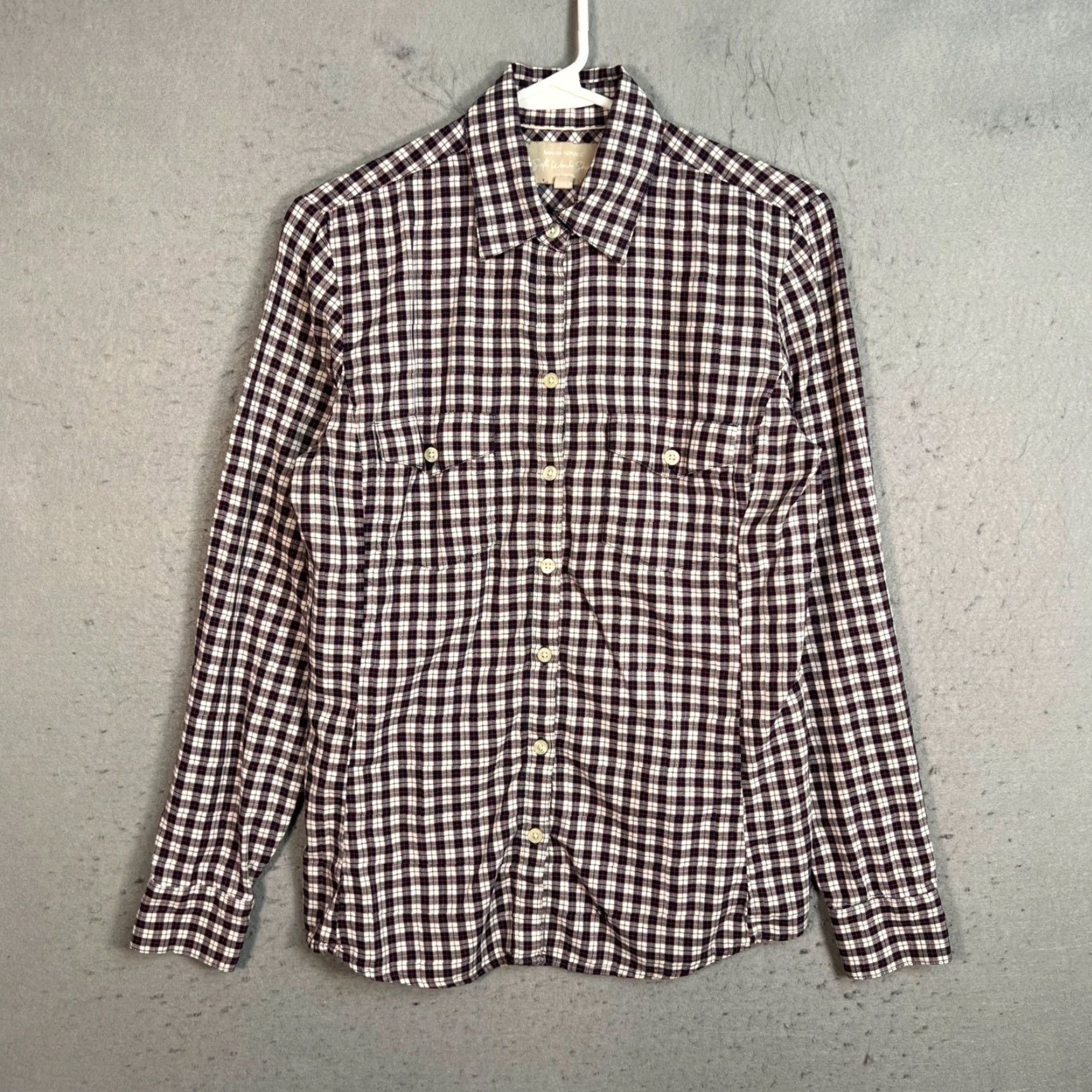 Banana Republic VINTAGE Banana Republic Shirt Plaid 100% Cotton Button-Down Womens Small Red Long Sleeve Collared Womens Size S / US 4 / IT 40 - 2 Thumbnail