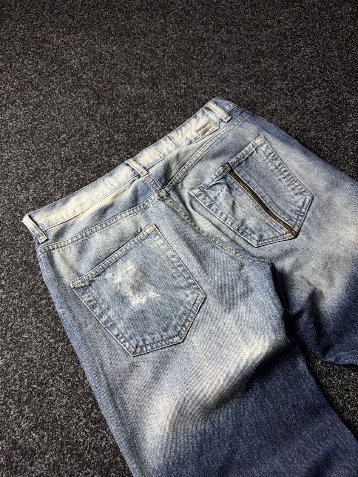 Diesel 90s Diesel Industry Zip Back Pocket Jeans Made in Italy Y2K Size US 33 - 18 Thumbnail