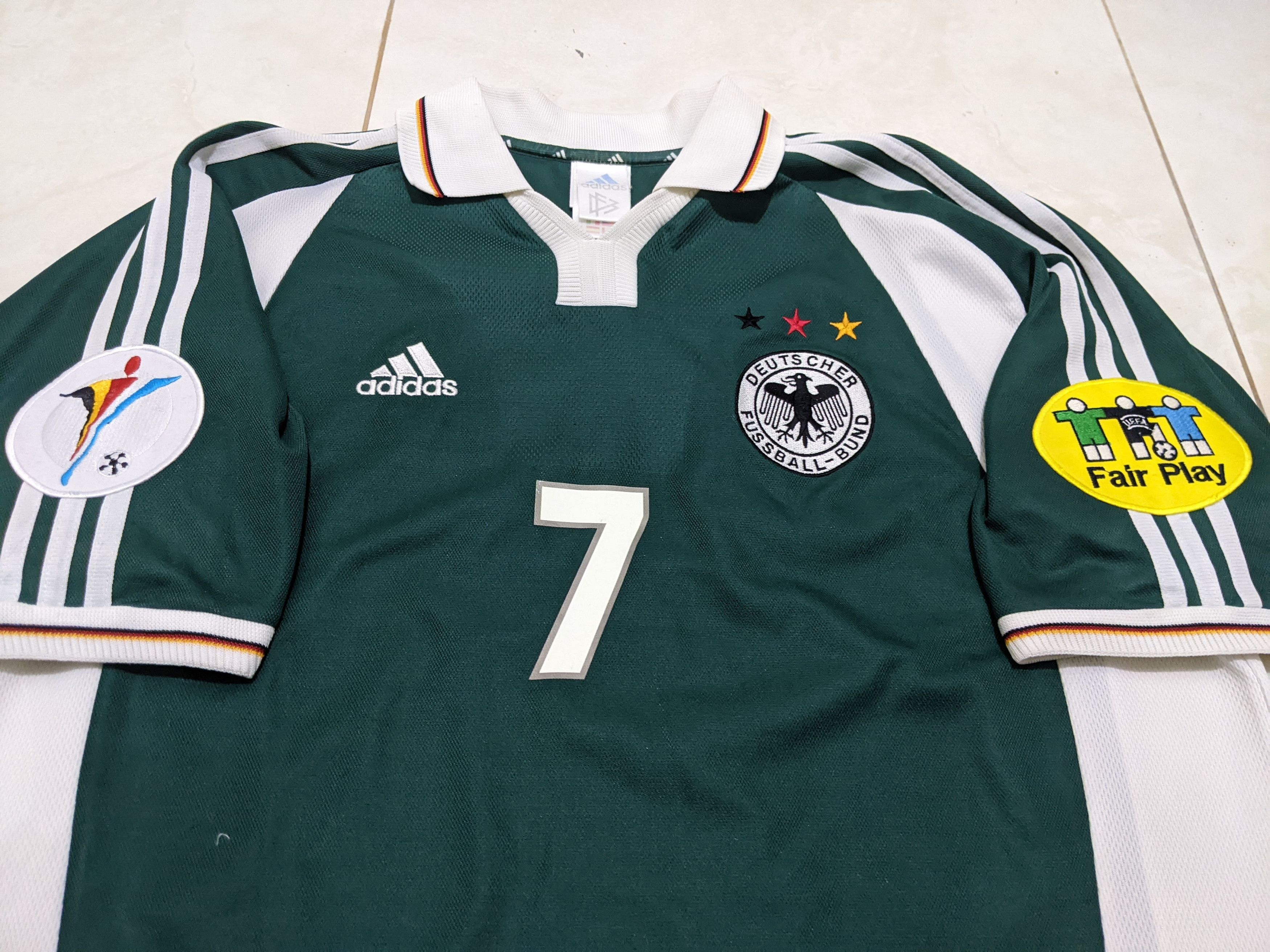 Adidas Germany away 2000 euro cup Scholl Jersey football shirt Size US XL / EU 56 / 4 - 3 Thumbnail