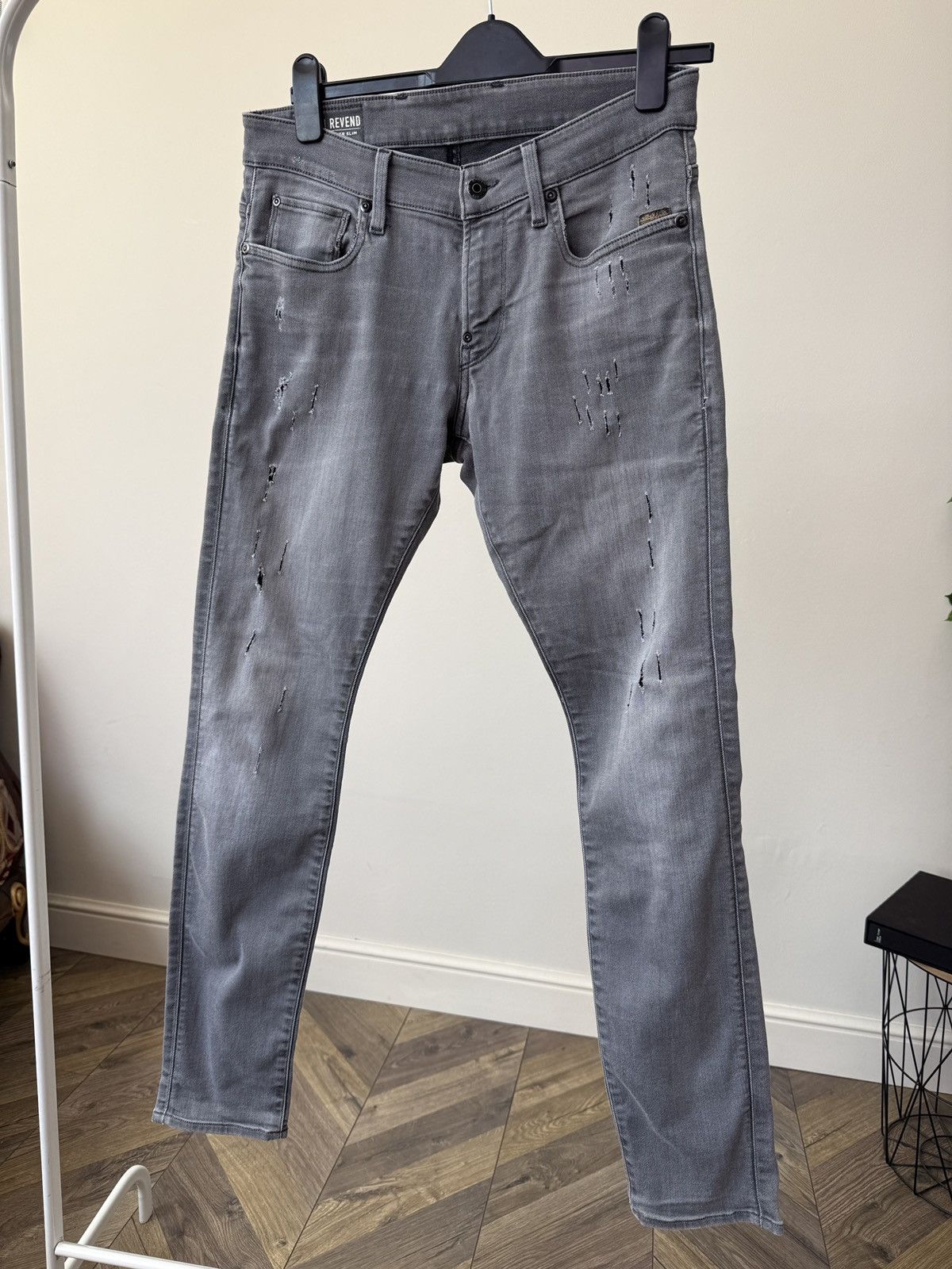 G-Star Vintage G-Star RAW Men's REVEND SKINNY JEANS Slim Grey Wash Size US 31 - 3 Thumbnail