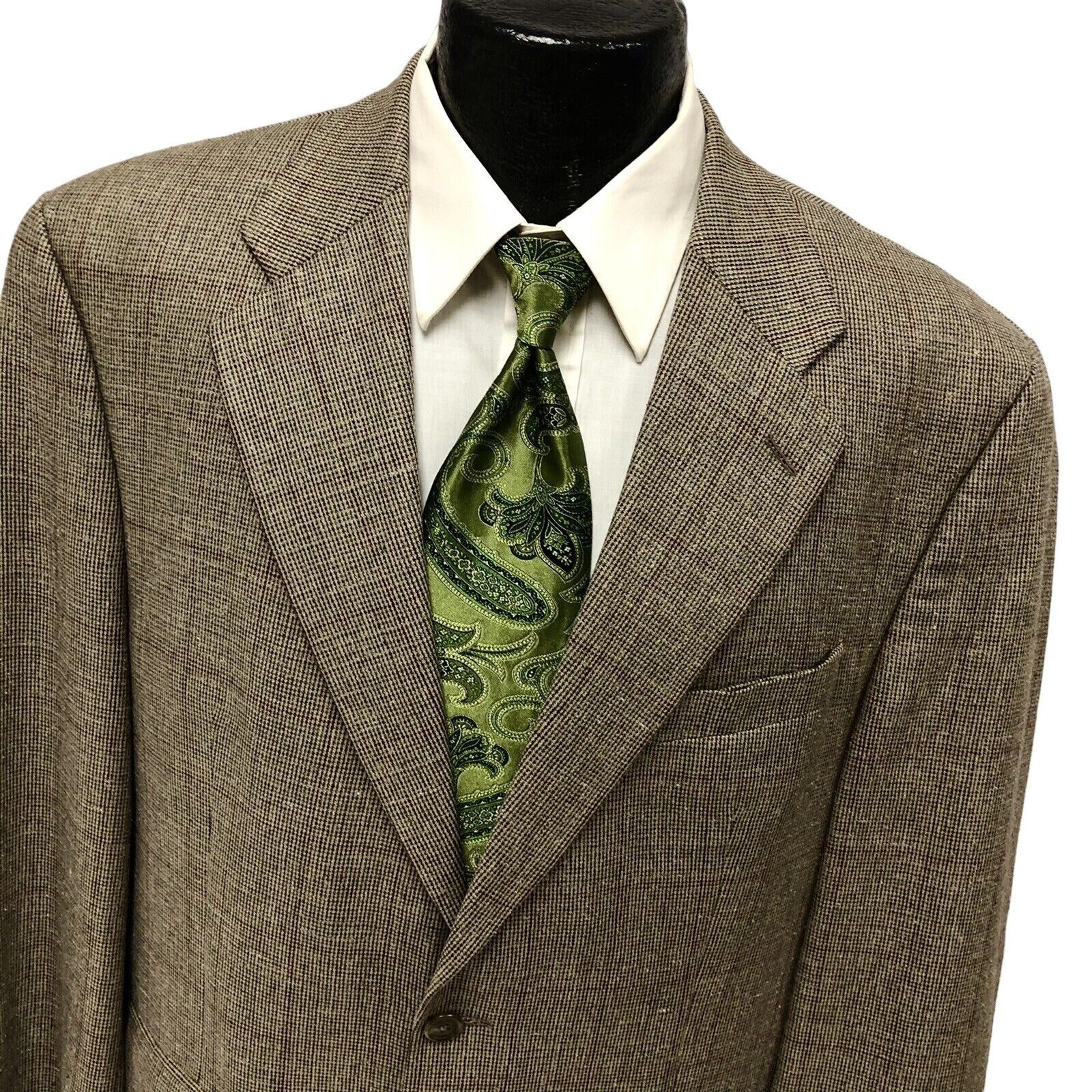 Ralph Lauren Vtg Ralph Lauren Gray Sage Sport Coat OVERCHECK Jacket Ja Size 44R - 8 Thumbnail