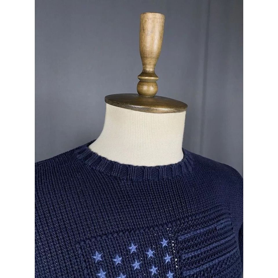 Polo Ralph Lauren Polo Ralph Lauren US Flag Heavy Knitted Men's Blue Crewneck Size US XS / EU 42 / 0 - 6 Thumbnail