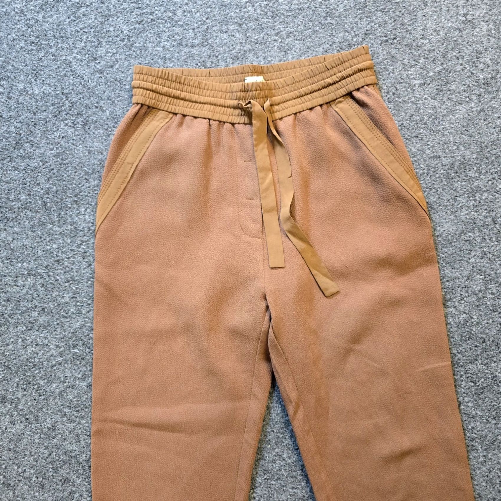 Vintage Wilfred Pants Womens Size 0 Brown Textured Crepe Pull On Pockets Aritzia Casual Pants Women Size 25" / US 0 / IT 36 - 2 Thumbnail