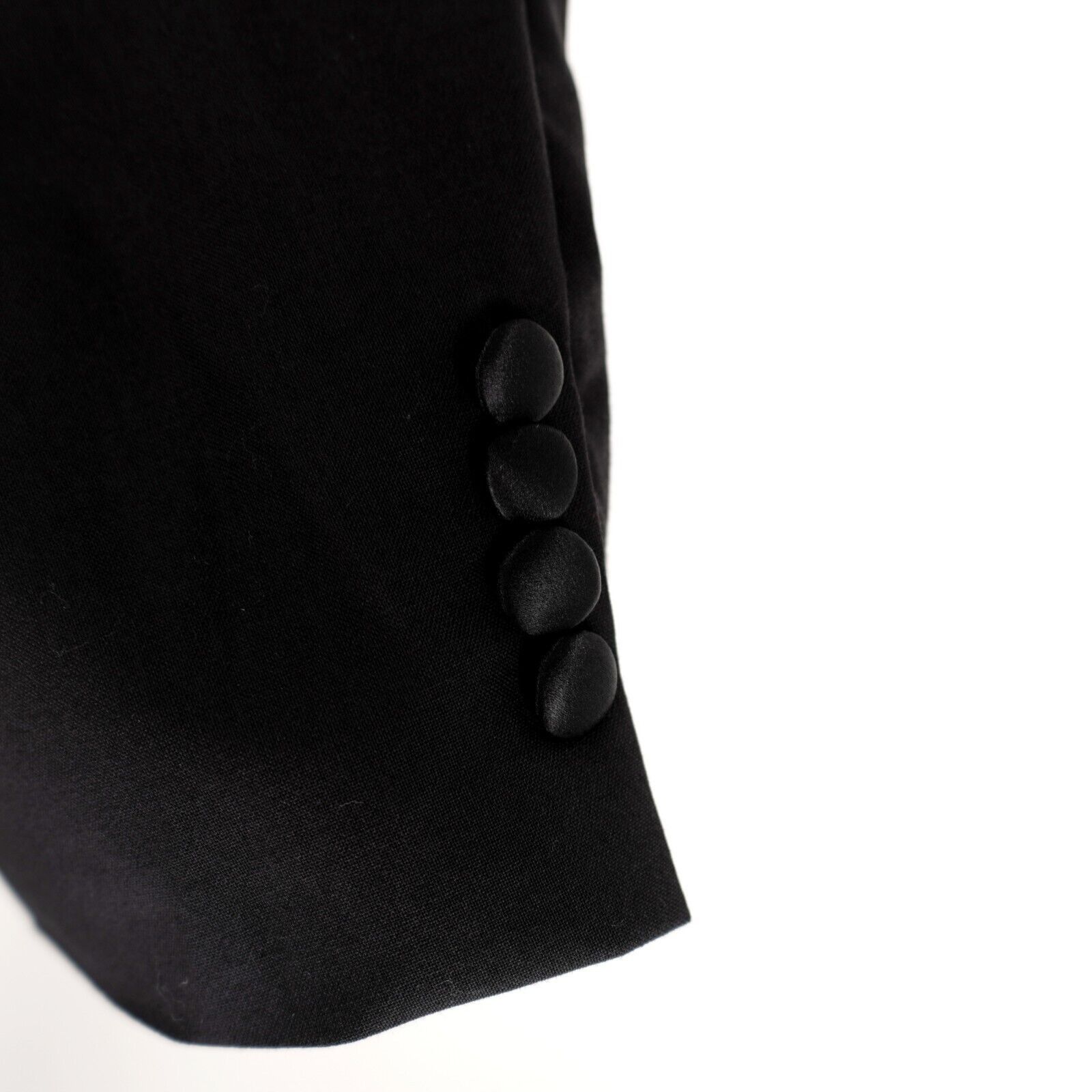 Stafford Stafford Essentials Black Wool 1 Felt Button Tuxedo Jacket 4 Size 40L - 4 Thumbnail