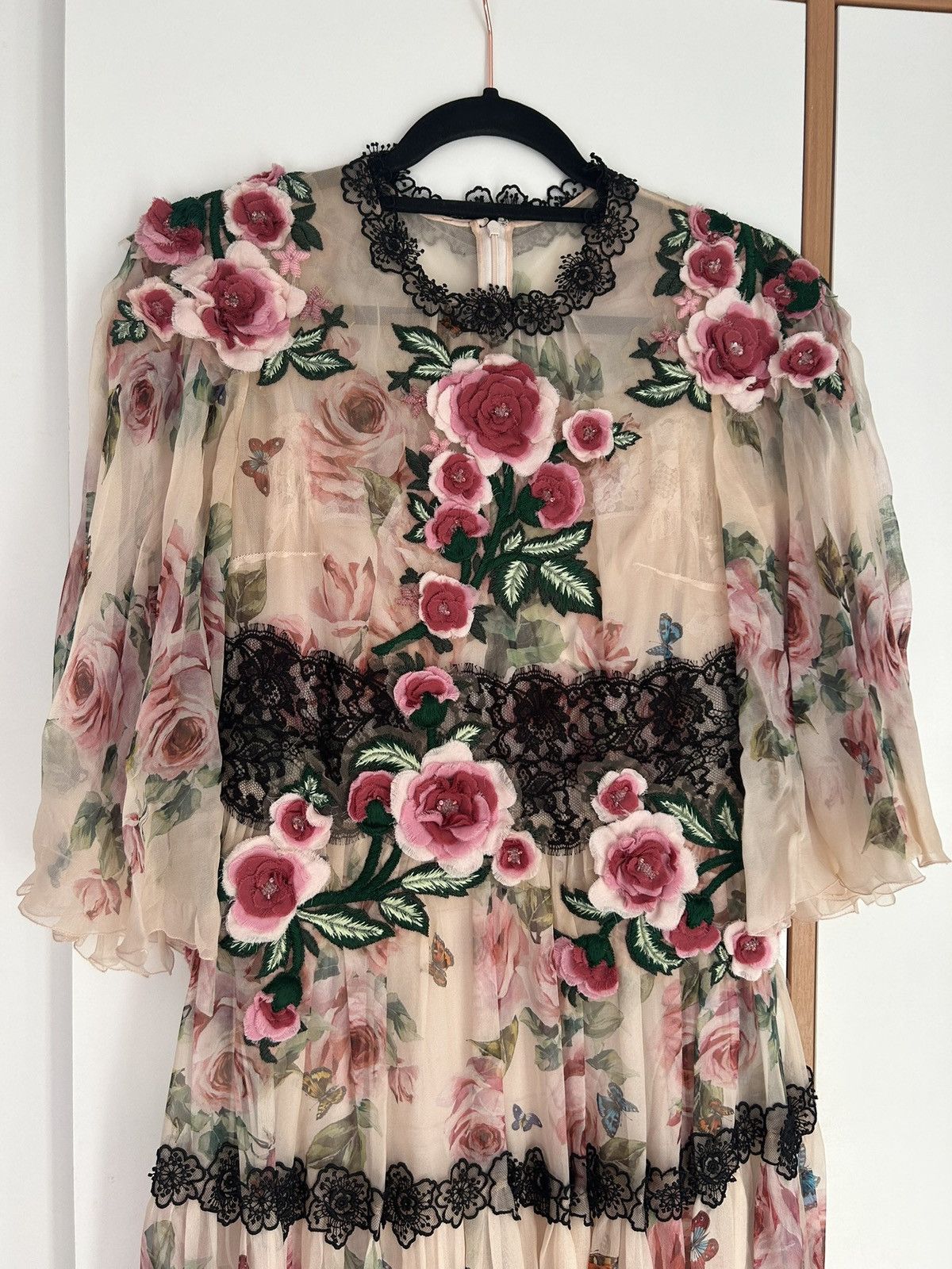 Dolce & Gabbana Floral lace embroidered floor length dress Size M / US 6-8 / IT 42-44 - 1 Thumbnail