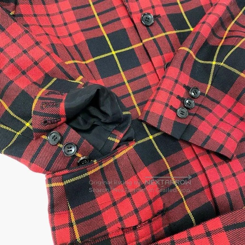 Comme des Garcons Comme Des Garcons Red Vintage Plaid Ripped Design Long Coa Size XS / US 0-2 / IT 36-38 - 6 Thumbnail