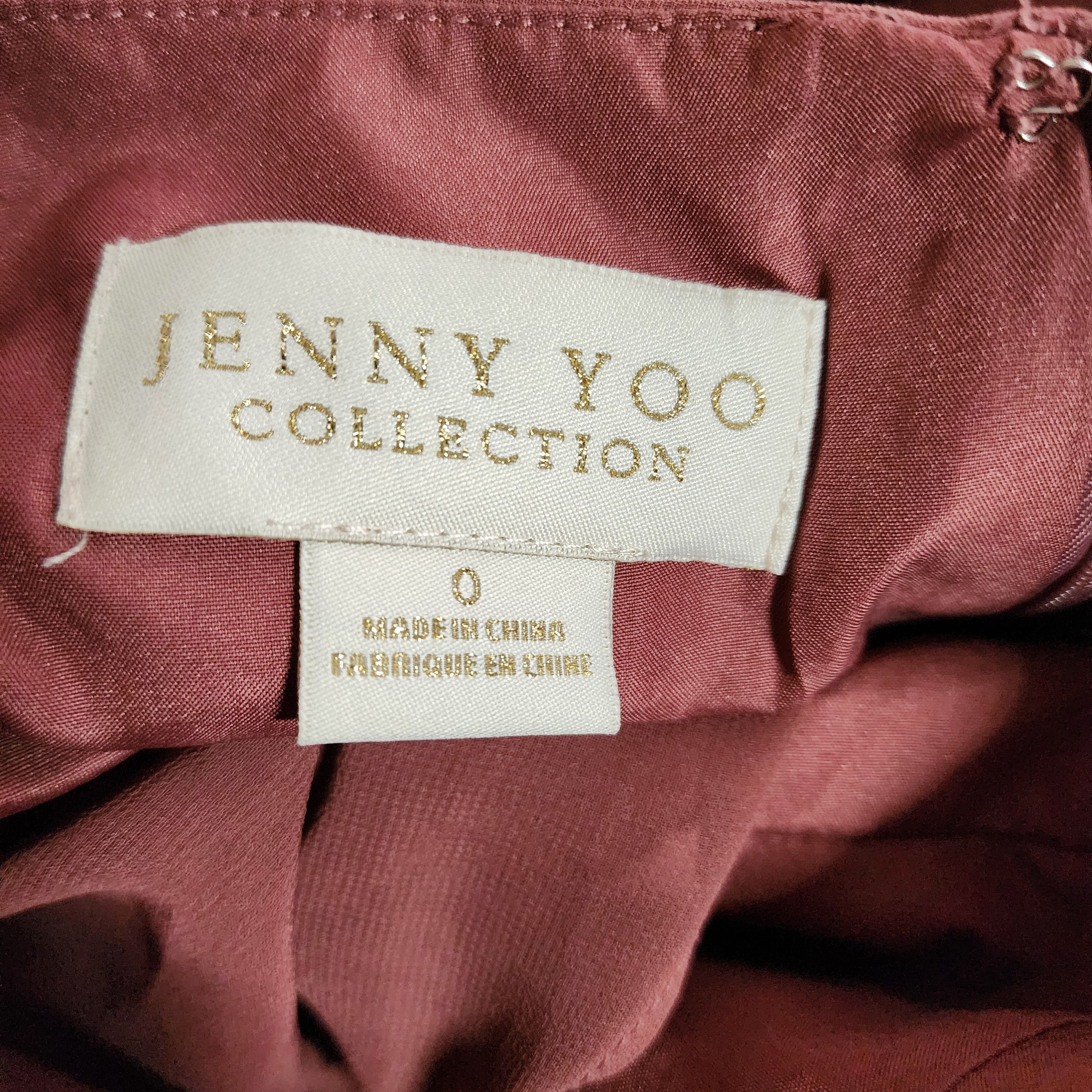 Other JENNY YOO Bridesmaid Dusty Rose Chiffon Gown Size XS / US 0-2 / IT 36-38 - 2 Thumbnail