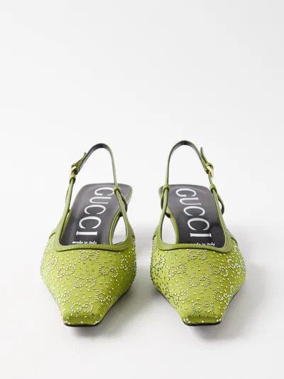 Gucci o1s1wg110125 Slingback Pumps in Green Size US 6.5 / IT 36.5 - 3 Thumbnail
