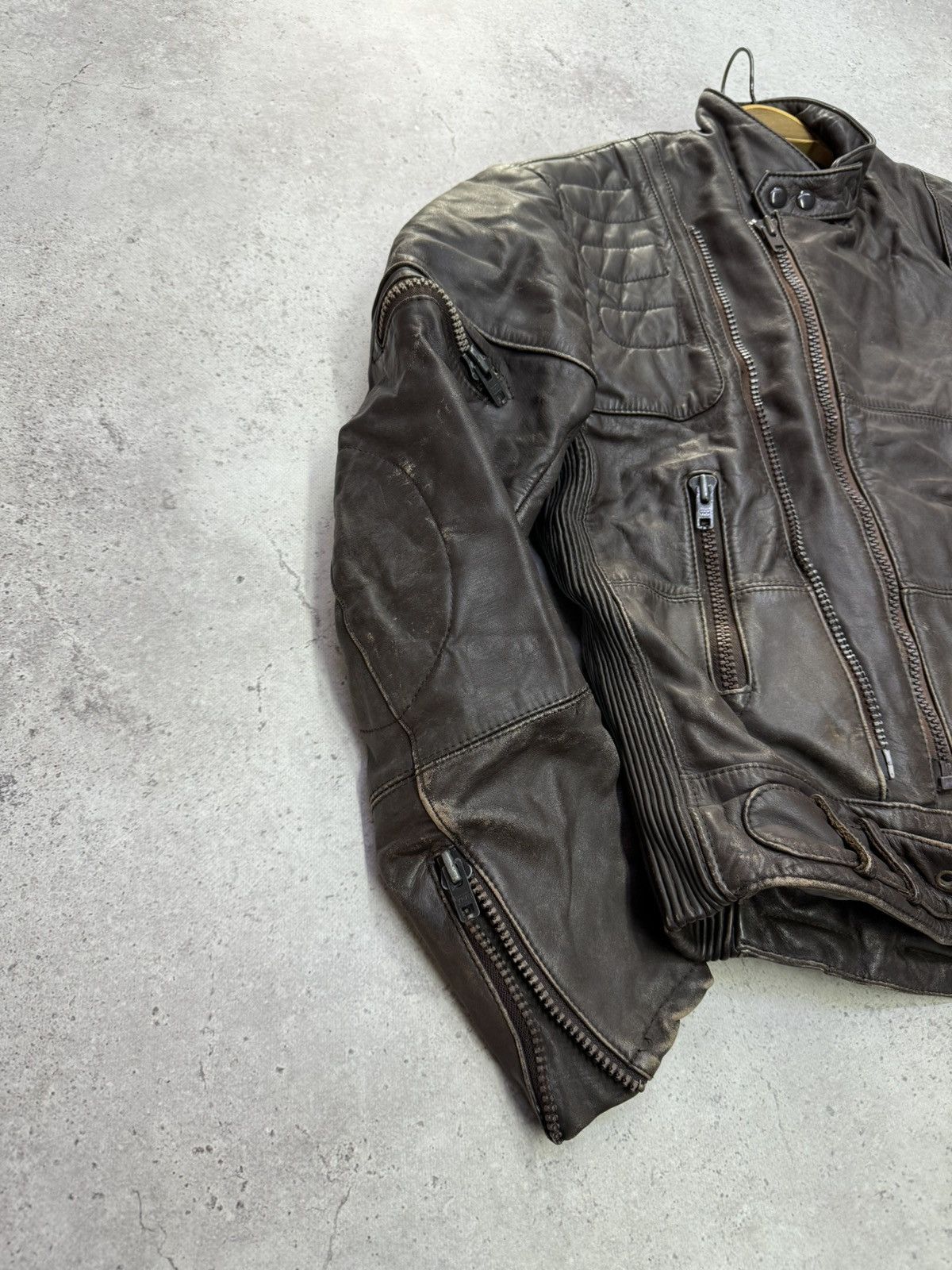 Japanese Brand Vintage 90s Stone Leather Multi-Zip Racing Jacket Size US M / EU 48-50 / 2 - 15 Thumbnail