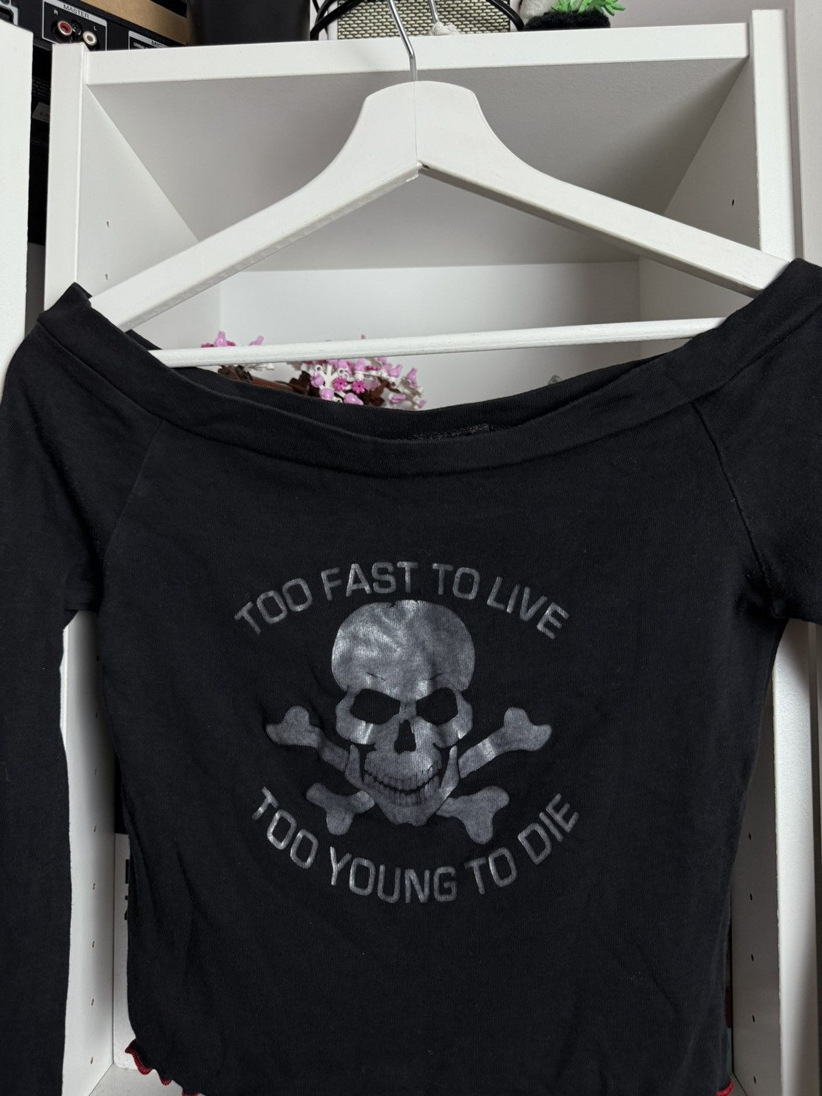 Japanese Brand Vintage y2k skull print avant-garde style crop top longsleeve Size XS / US 0-2 / IT 36-38 - 3 Thumbnail