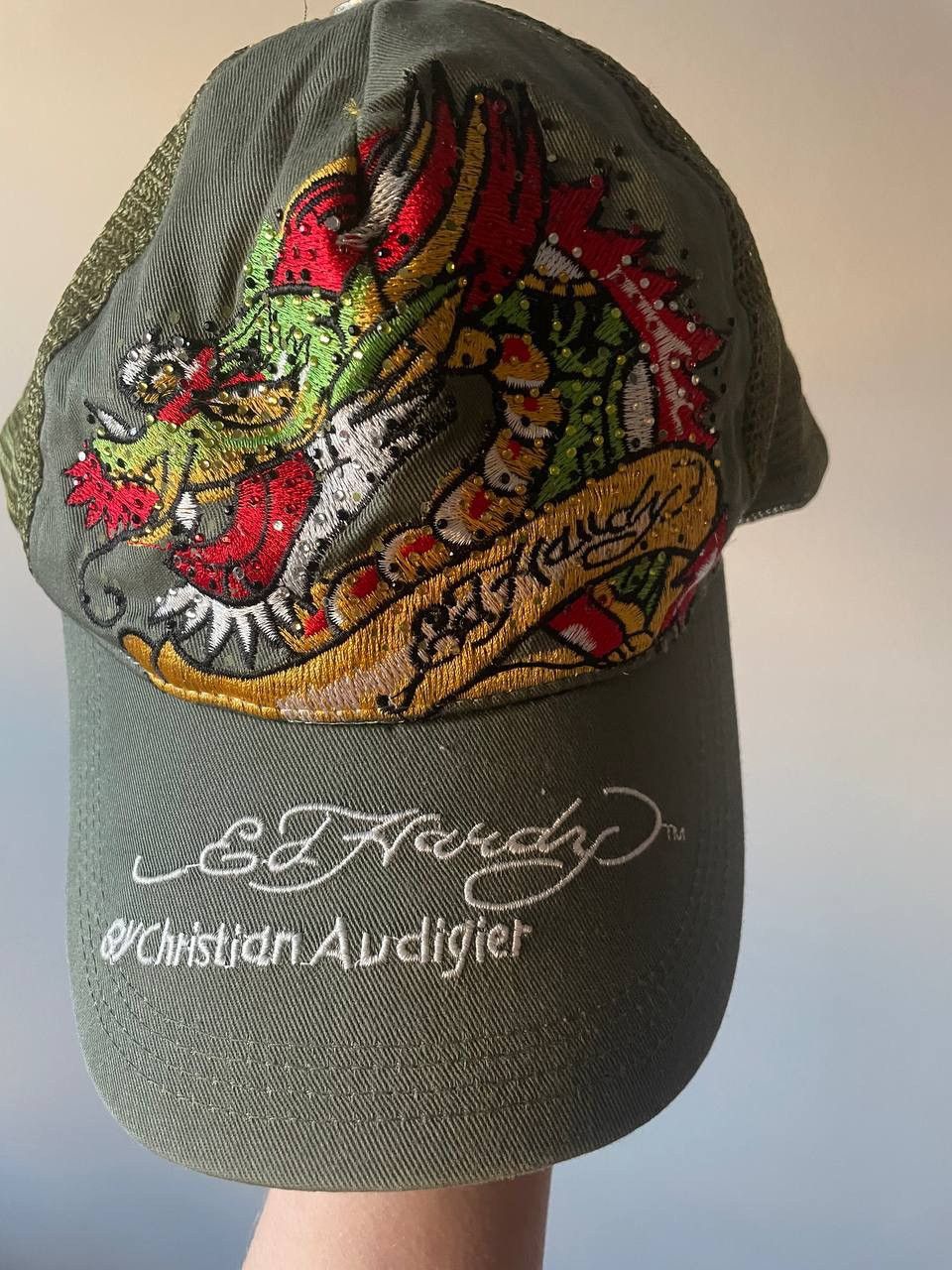 Christian Audigier VINTAGE ED HARDY BY CHRISTIAN AUDIGIER SWAROSKI TRUCKING HAT Size ONE SIZE - 1 Thumbnail