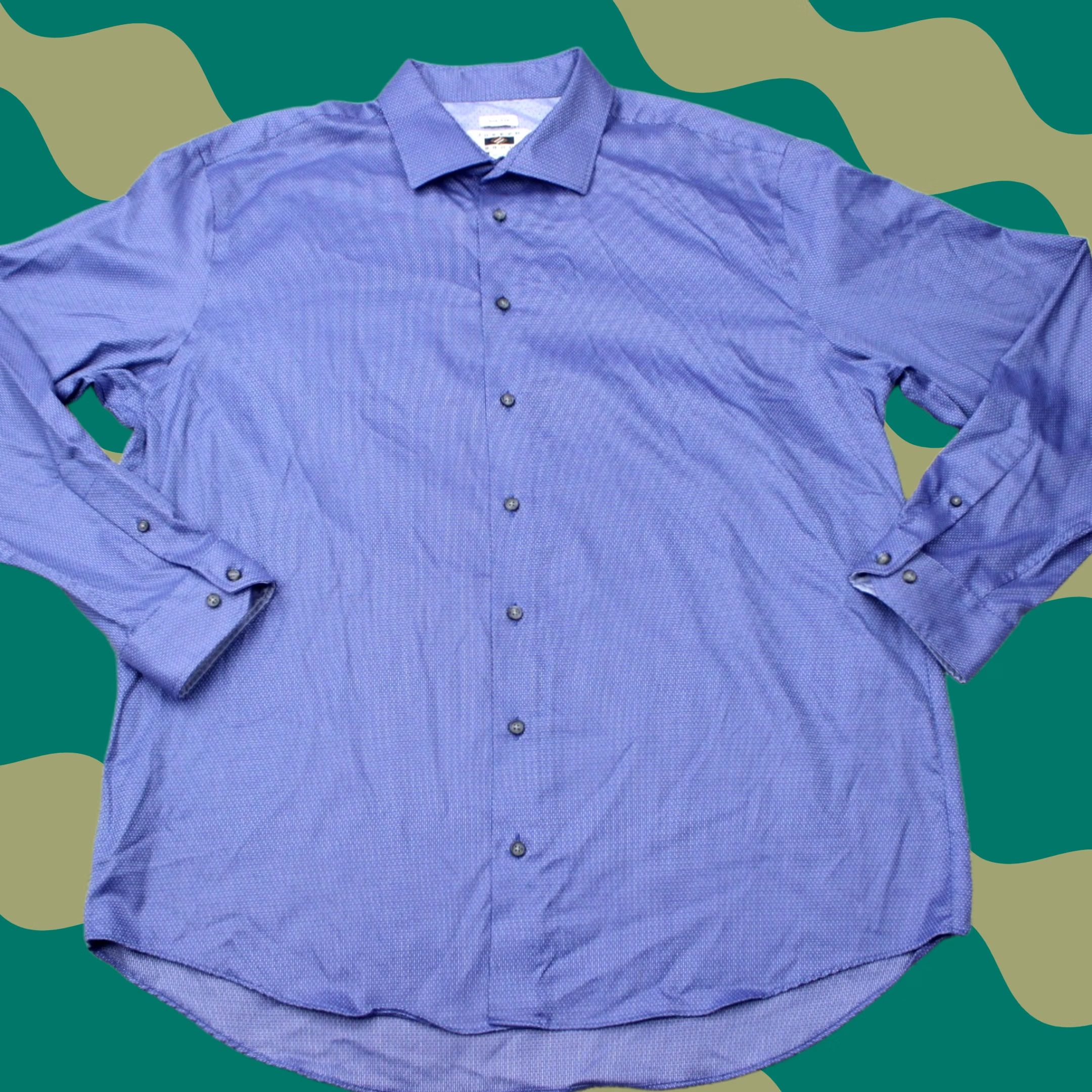 Joseph Abboud Joseph Abboud Shirt Mens 3XLT XXXL-Tall Blue Non-Iron 100% Cotton Long Sleeve Long Sleeve Shirt (Geometric) Mens Blue 3XLT XXXL-Tall Size US XXL / EU 58 / 5 - 1 Thumbnail
