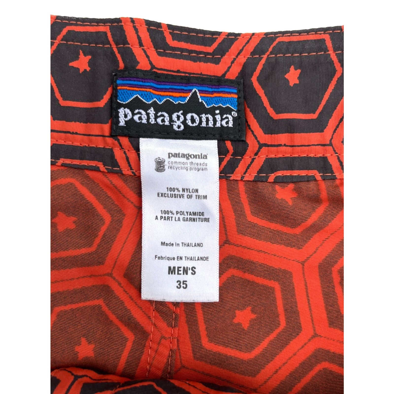 Patagonia Patagonia Men's Wavefarer Board Shorts Geometric Pattern Sz 35 Red Nylon 100% Beach Surfing Drawstring Regular Mens Size US 35 - 5 Thumbnail