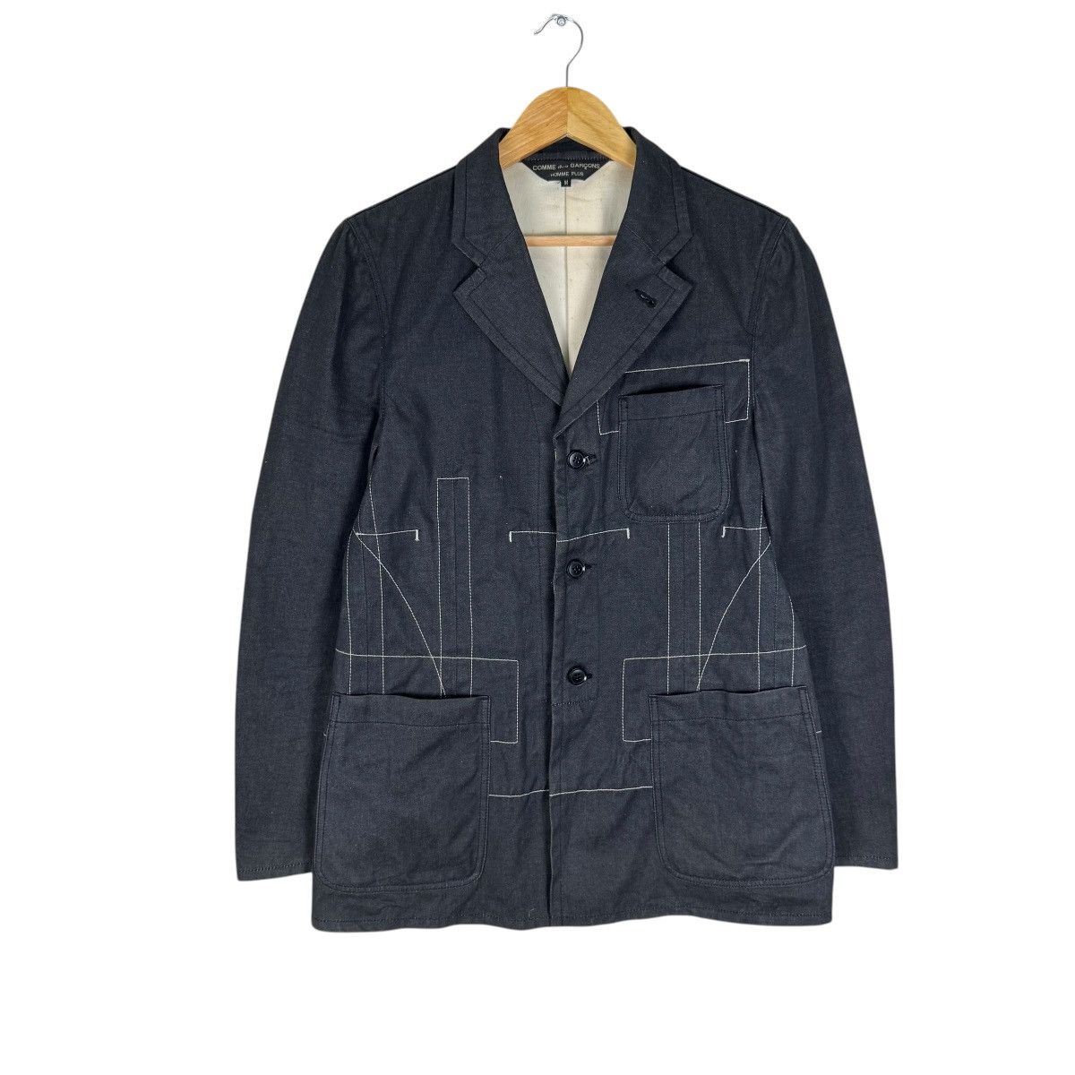 Comme des Garcons Homme Plus 🔥CDG HOMME PLUS SS2003 DENIM PATCHWORK JACKET Size US S / EU 44-46 / 1 - 4 Thumbnail