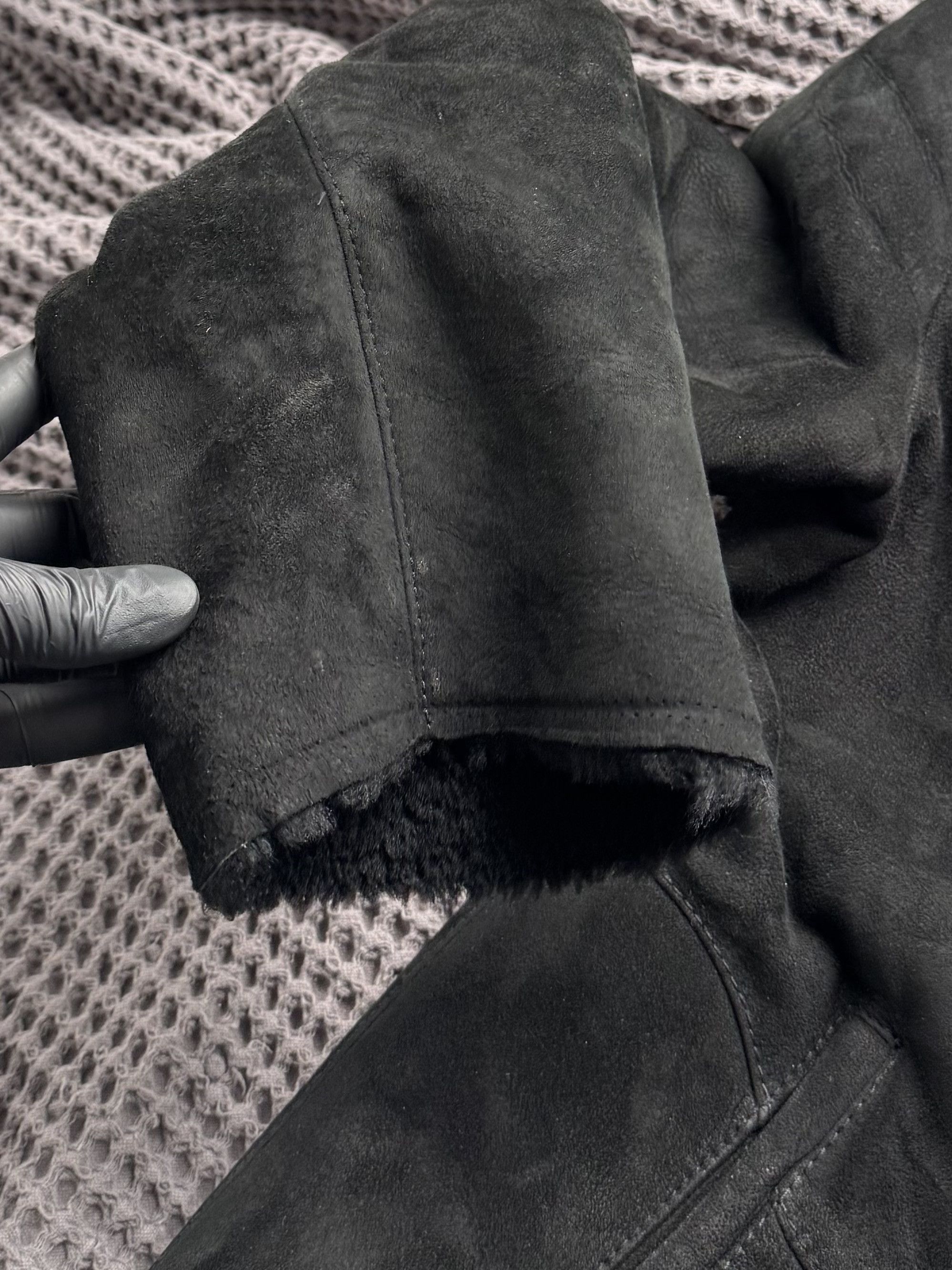 Vintage Vintage Genuine Shearling Sheepskin Coat Black Hooded Jacket Size L / US 10 / IT 46 - 8 Thumbnail