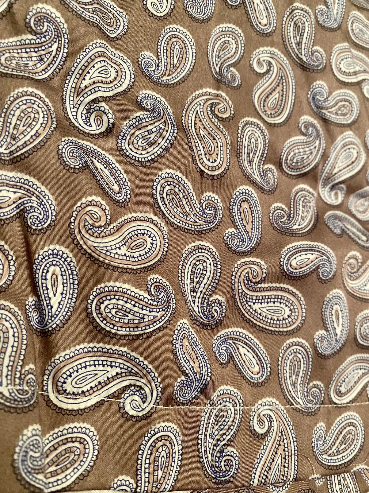 Brioni Brioni 🇮🇹 Taupe Paisley Logo Embroider Resort Trunks XXL NWT Size US 39 - 7 Thumbnail