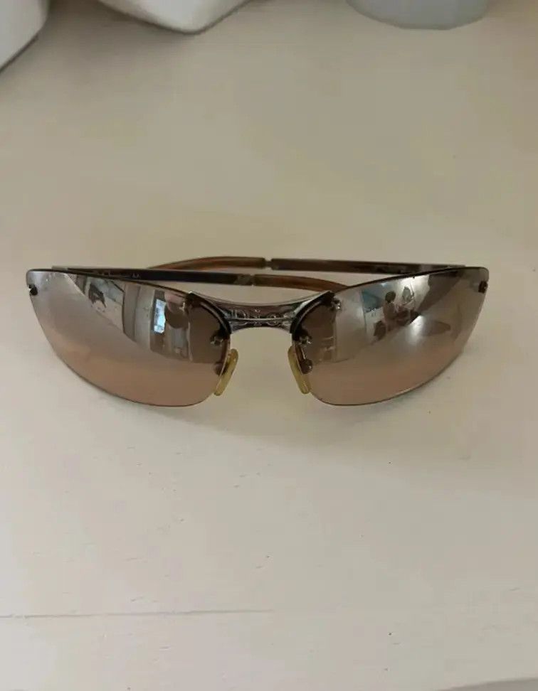 Christian Dior Monsieur × Dior × Vintage DIOR Sunglasses Rectangle Wrap Straps Logo RI941 Size ONE SIZE - 3 Thumbnail