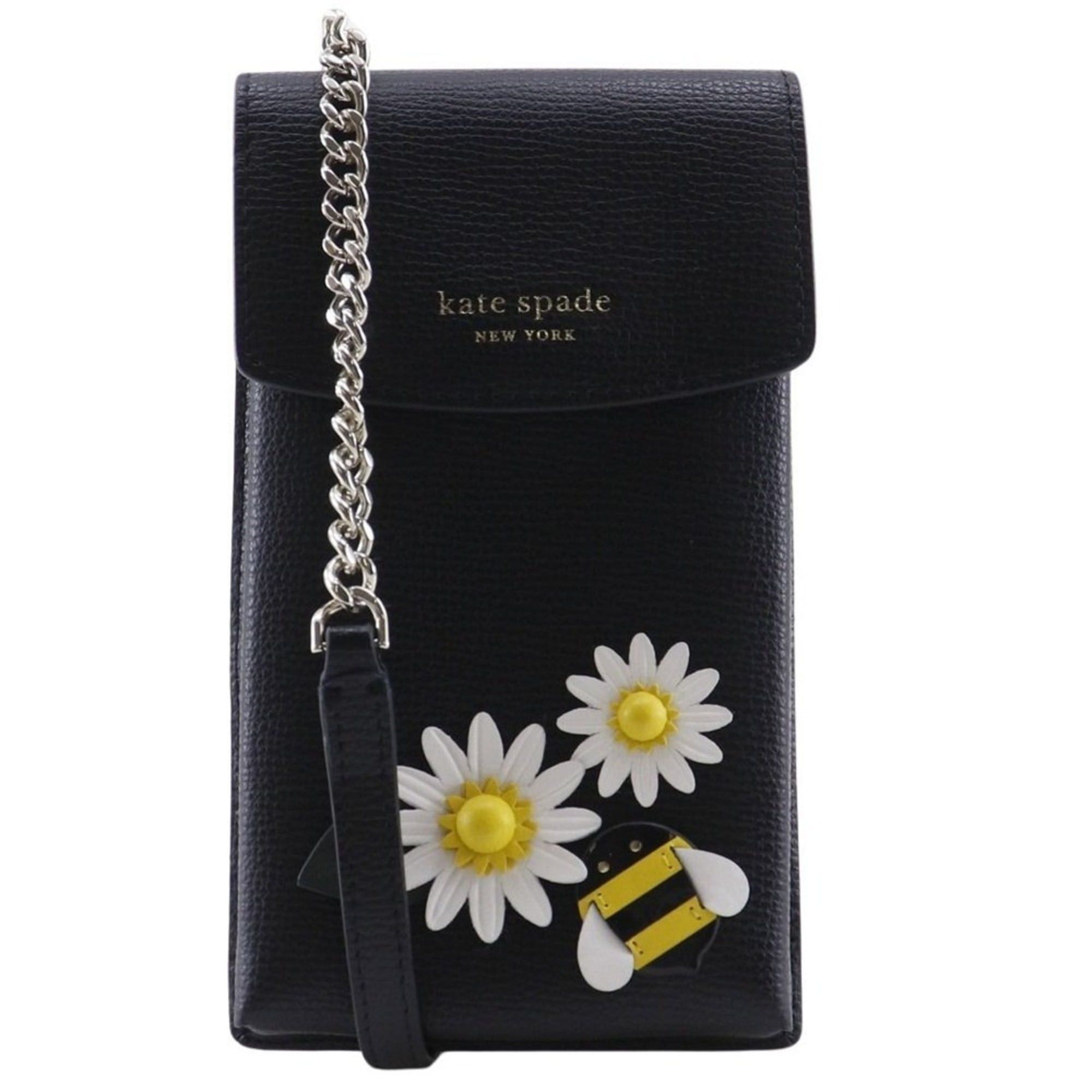 Kate Spade Kate Spade Smartphone Shoulder Bag Flower & Bee 8AR00298 Leather Black Crossbody Magnetic Type Women's Size ONE SIZE - 1 Thumbnail