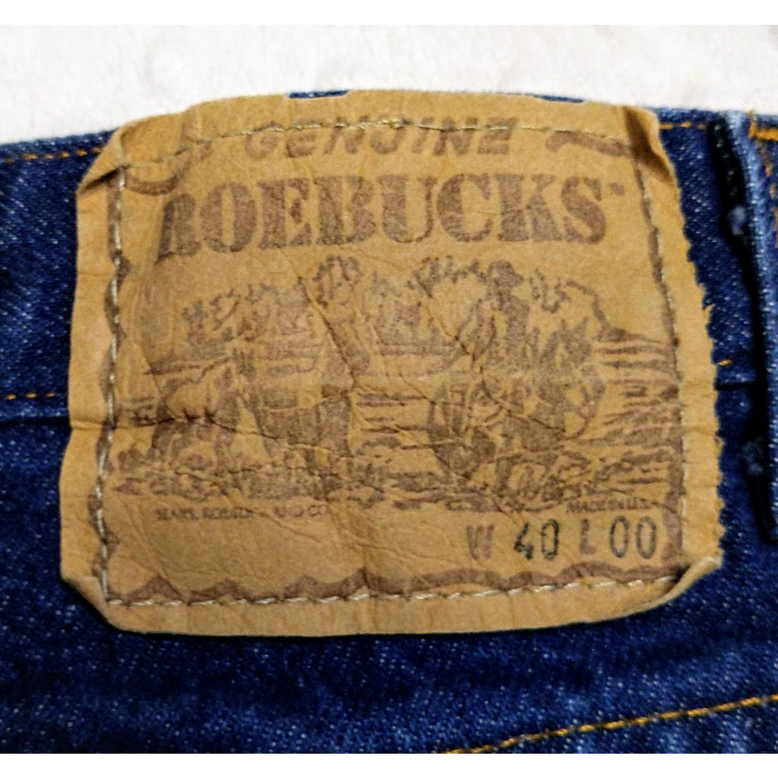 Sears VINTAGE Roebuck & Co. Jeans Mens 40x30 Blue 5-Pocket Denim Bootcut High Rise 70s 80s USA Western Workwear Heritage Military? Size US 40 / EU 56 - 7 Thumbnail