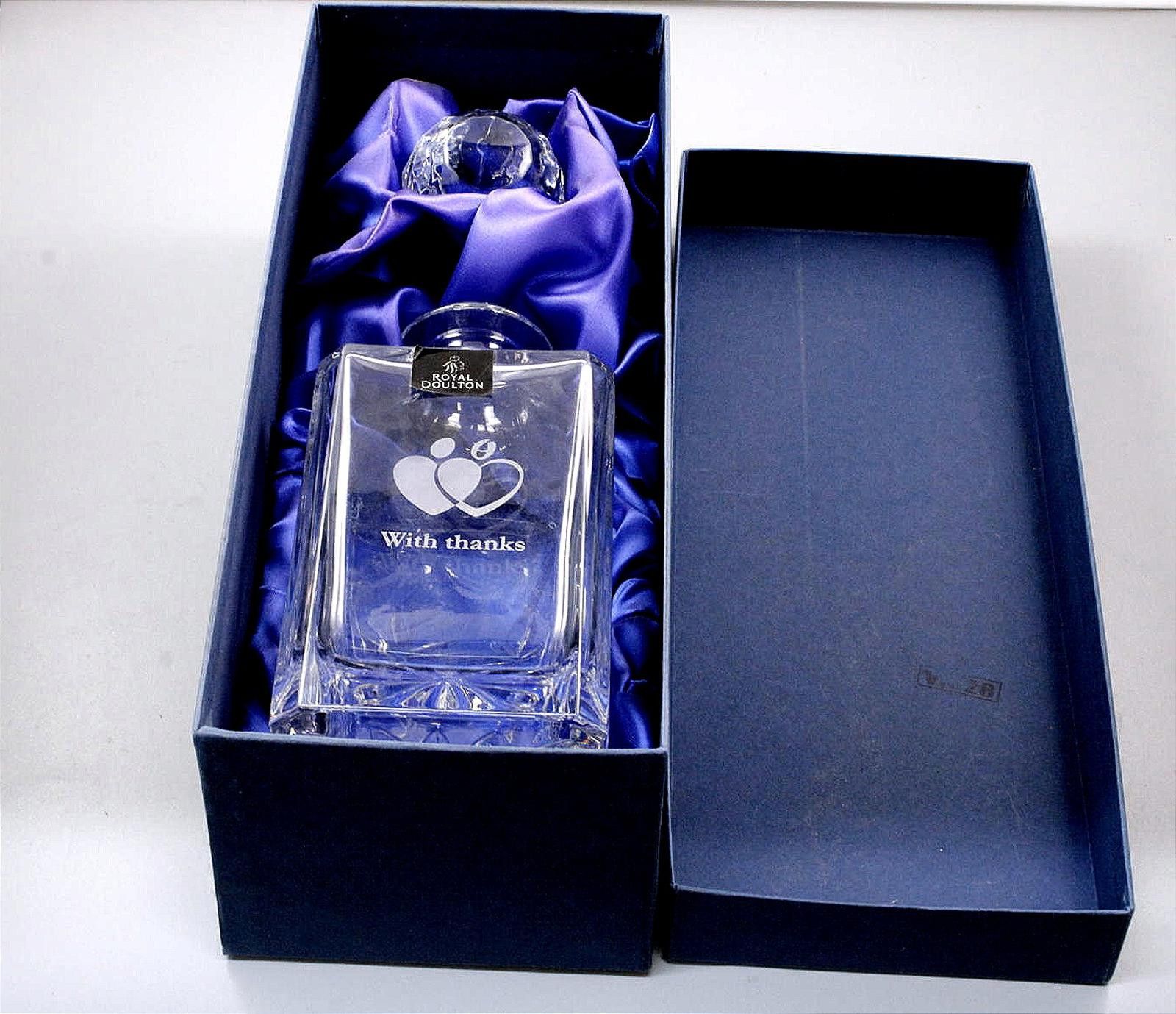 Other Royal Dalton Crystal Glass Decanter with Etched Thanks -10" Size ONE SIZE - 1 Thumbnail