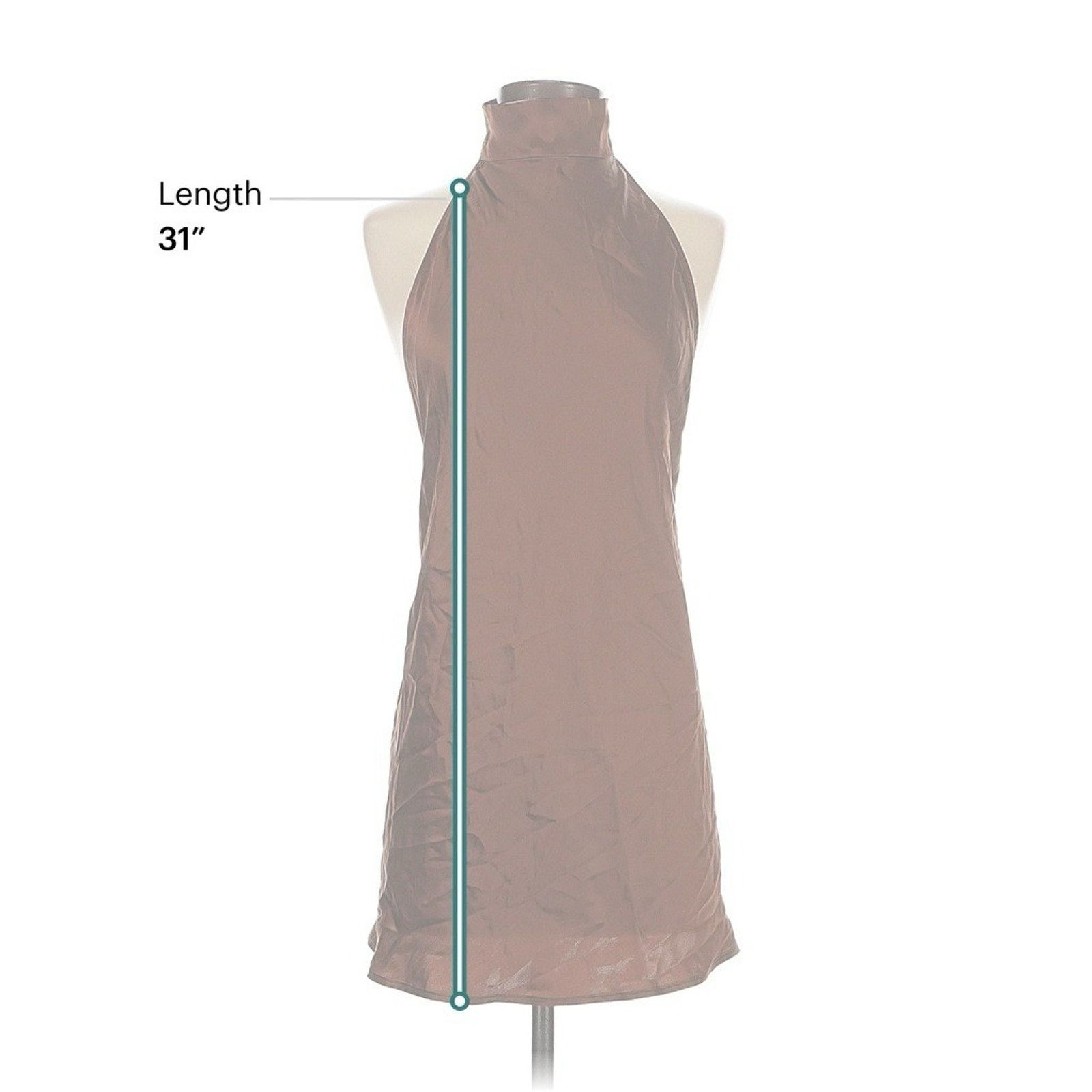 REVOLVE EDT Silk Brown Mock Neck Open Back Mini Dress Small Size S / US 4 / IT 40 - 4 Thumbnail