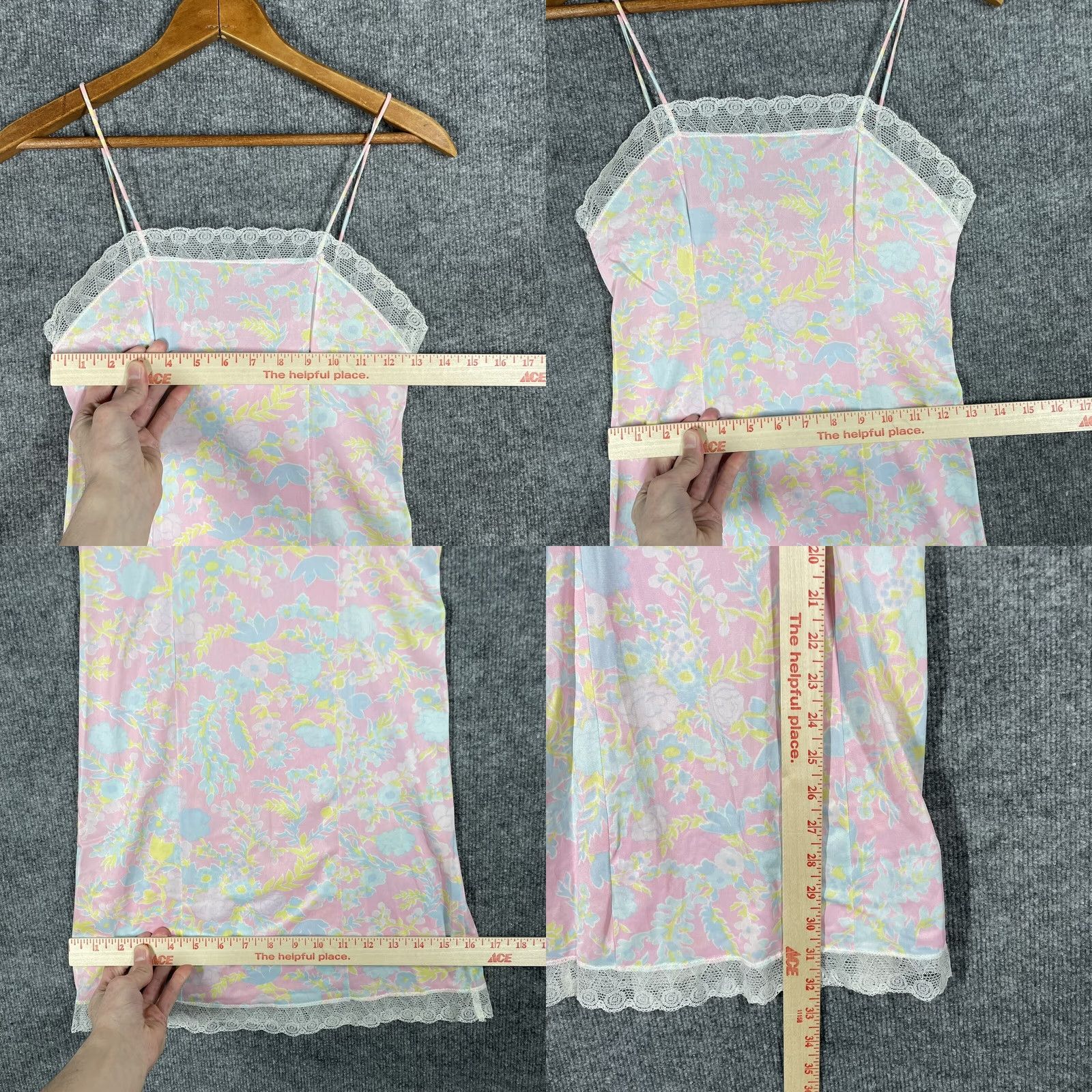 Vintage VINTAGE 60s 70s Chemise & Bloomer Set Pink Floral Lingerie American Maid Lace Shirt Bloomers Womens Size ONE SIZE - 9 Thumbnail