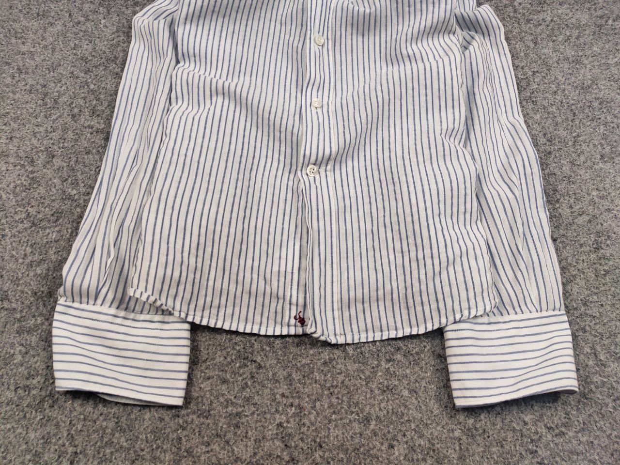 Glanshirt Glanshirt Japan Design Blue/White Striped button Shirt Size US M / EU 48-50 / 2 - 9 Thumbnail