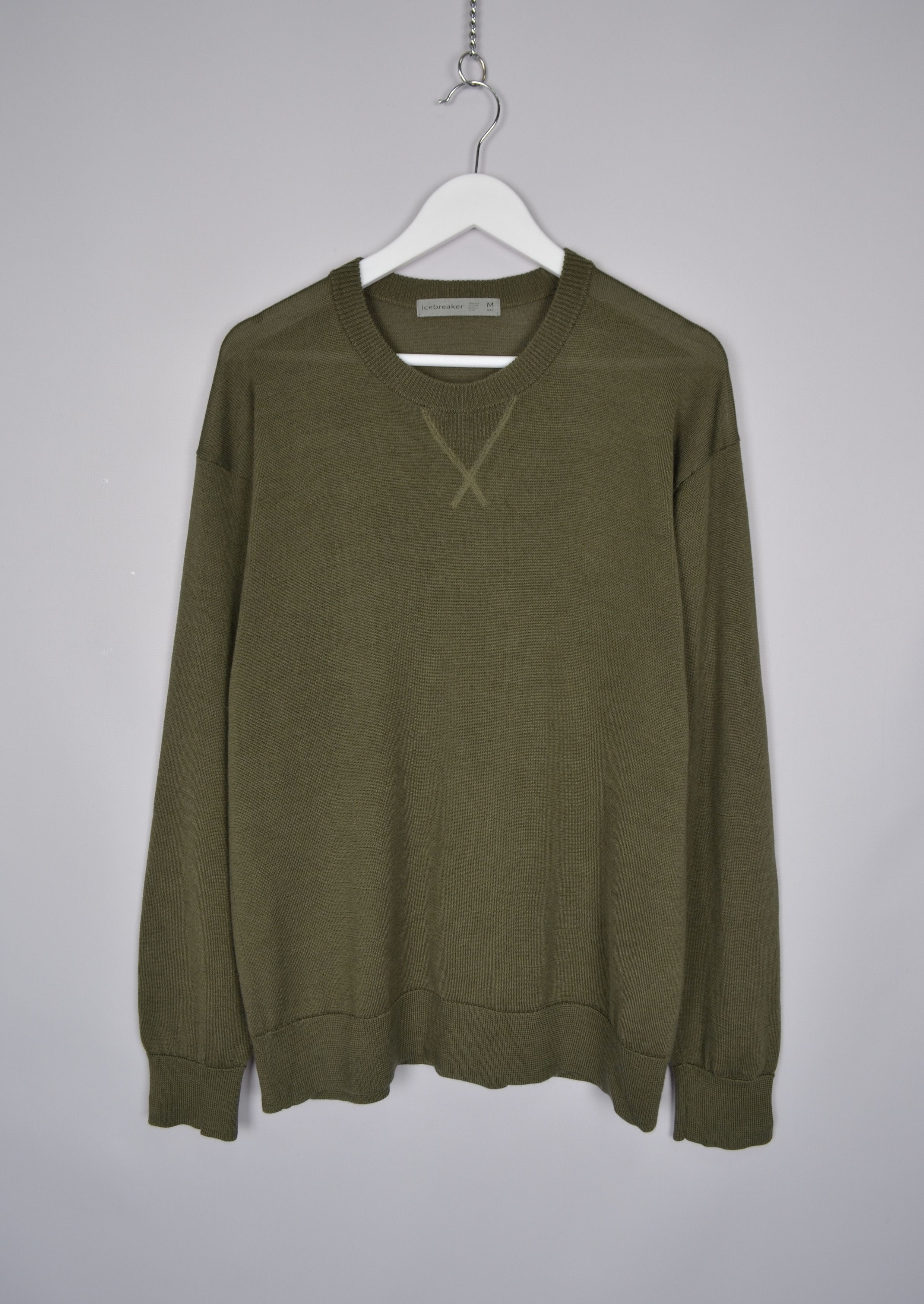 Icebreaker Icebreaker Merino Wool Hybrid Jersey Sweater Deep Olive Sz M Size US M / EU 48-50 / 2 - 1 Thumbnail