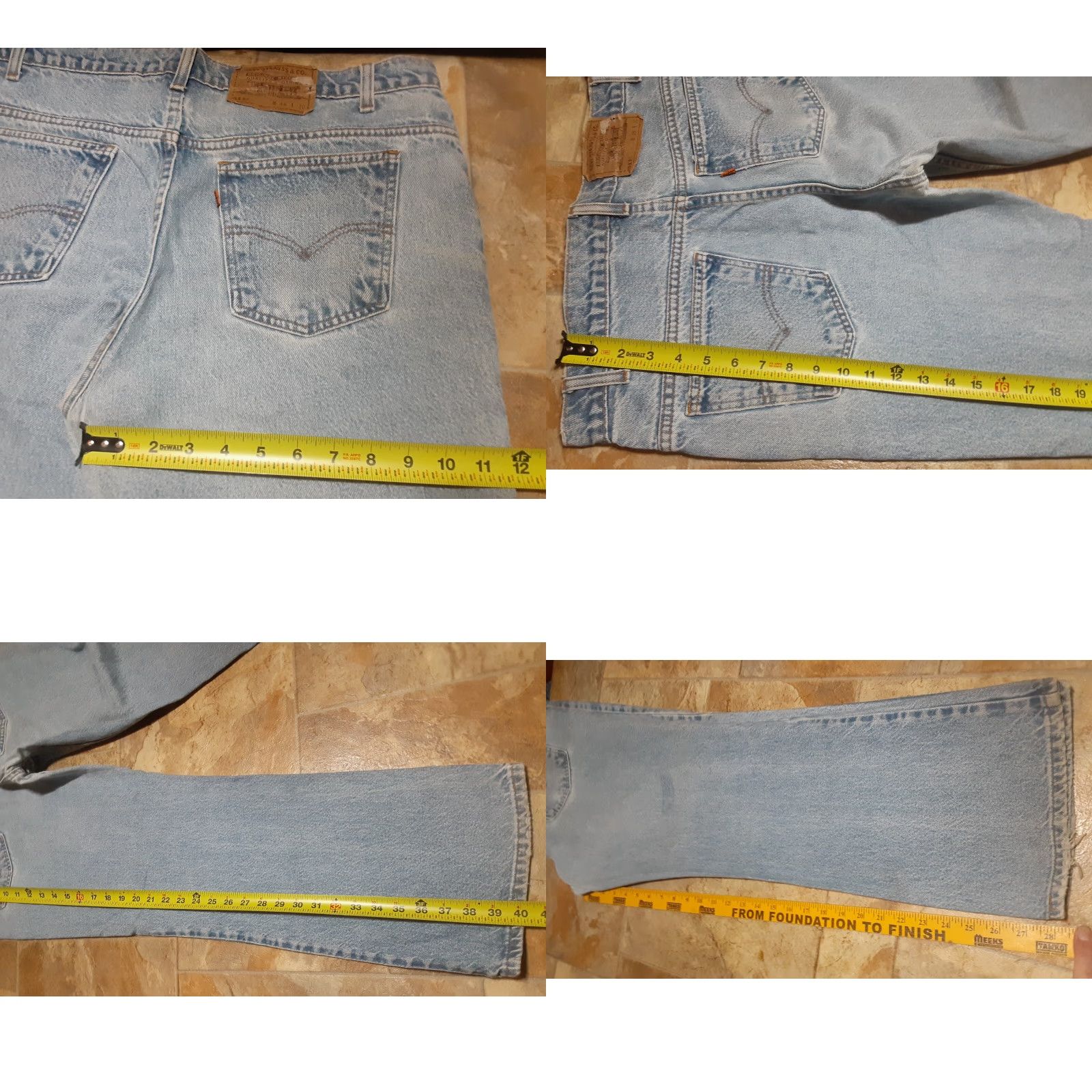 Levi's Vintage 90s Levis 517 Jeans 37x28 Orange Tab Denim Distressed USA Mens Size US 38 / EU 54 - 9 Thumbnail