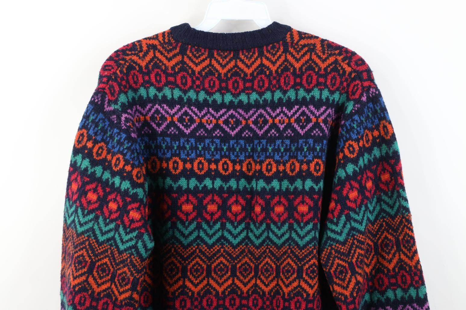 Vintage Vintage 90s Streetwear Wool Blend Rainbow Fair Isle Sweater Size M / US 6-8 / IT 42-44 - 8 Thumbnail