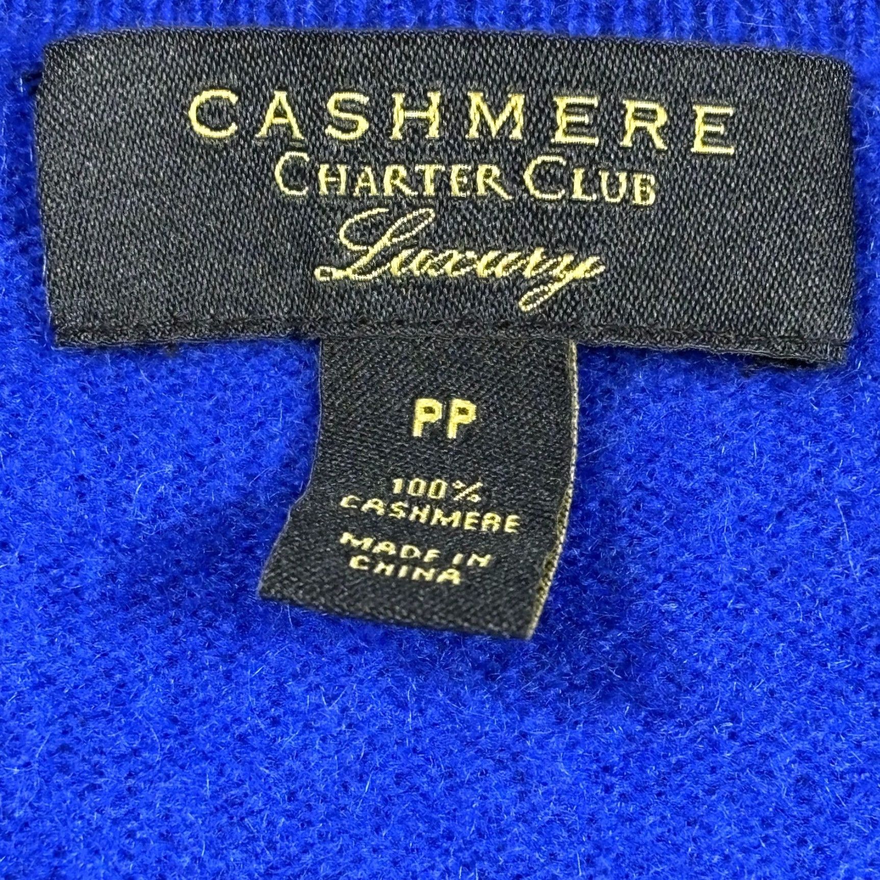 Charter Club Charter Club Luxury 100% Cashmere Sweater Women PS Petite Small Blue V-Neck Knit Size S / US 4 / IT 40 - 3 Thumbnail